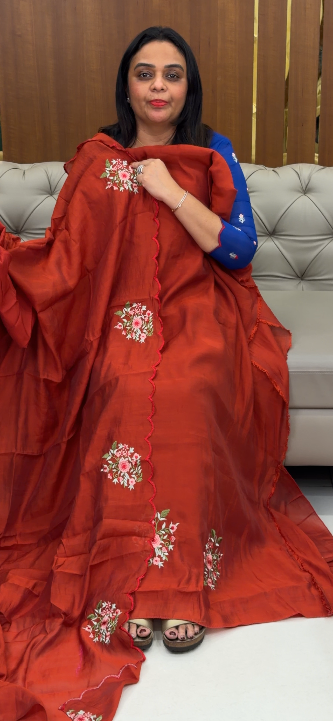 MALAI CHANDERI UNSTITCHED SALWAR SUITS - IHA 33519