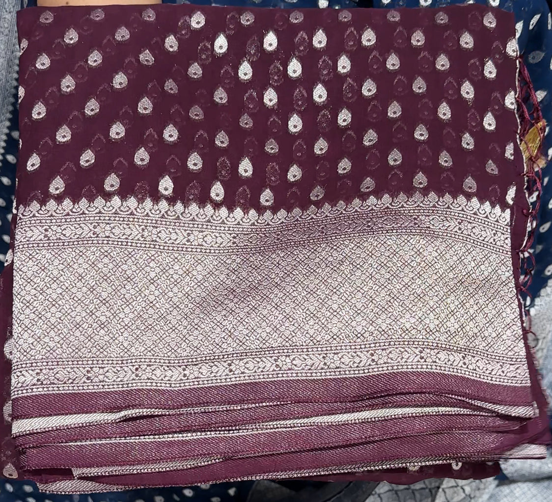 VISCOSE GEORGETTE SAREES - IHA 24344