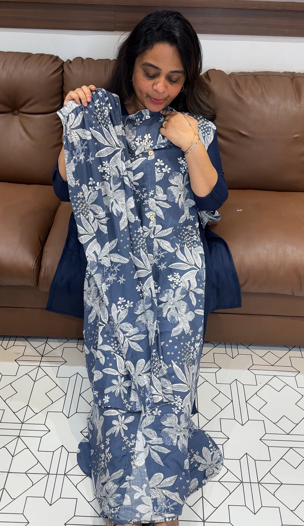 PRINTED RAYON TOP AND BOTTOM - IHA 26485
