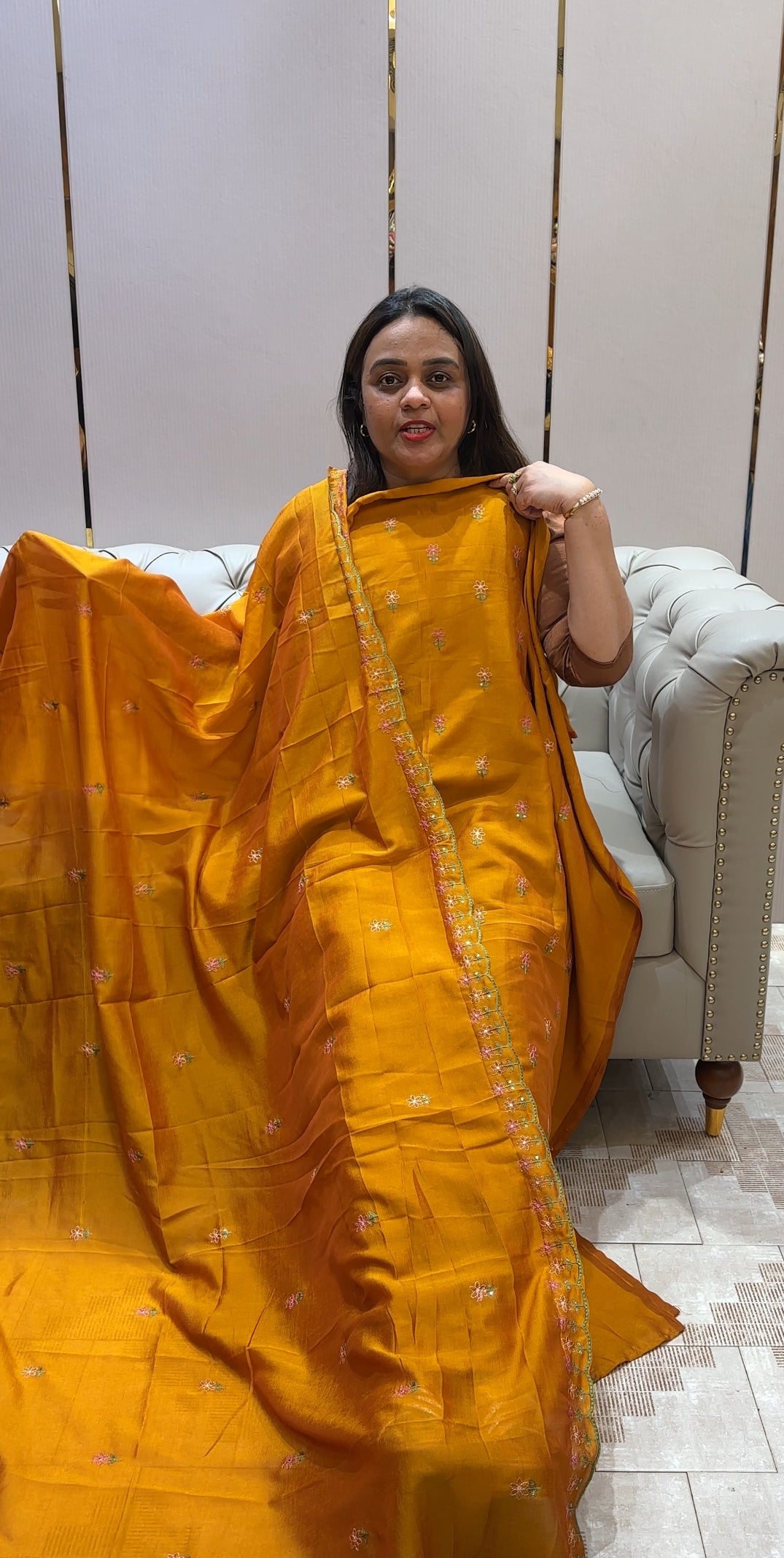 SEMI RAW SILK UNSTITCHED SALWAR SUITS - IHA 23082