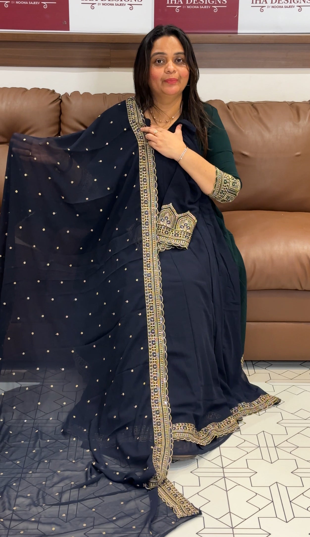 ANARKALI TOP, BOTTOM AND DUPATTA - IHA 27358