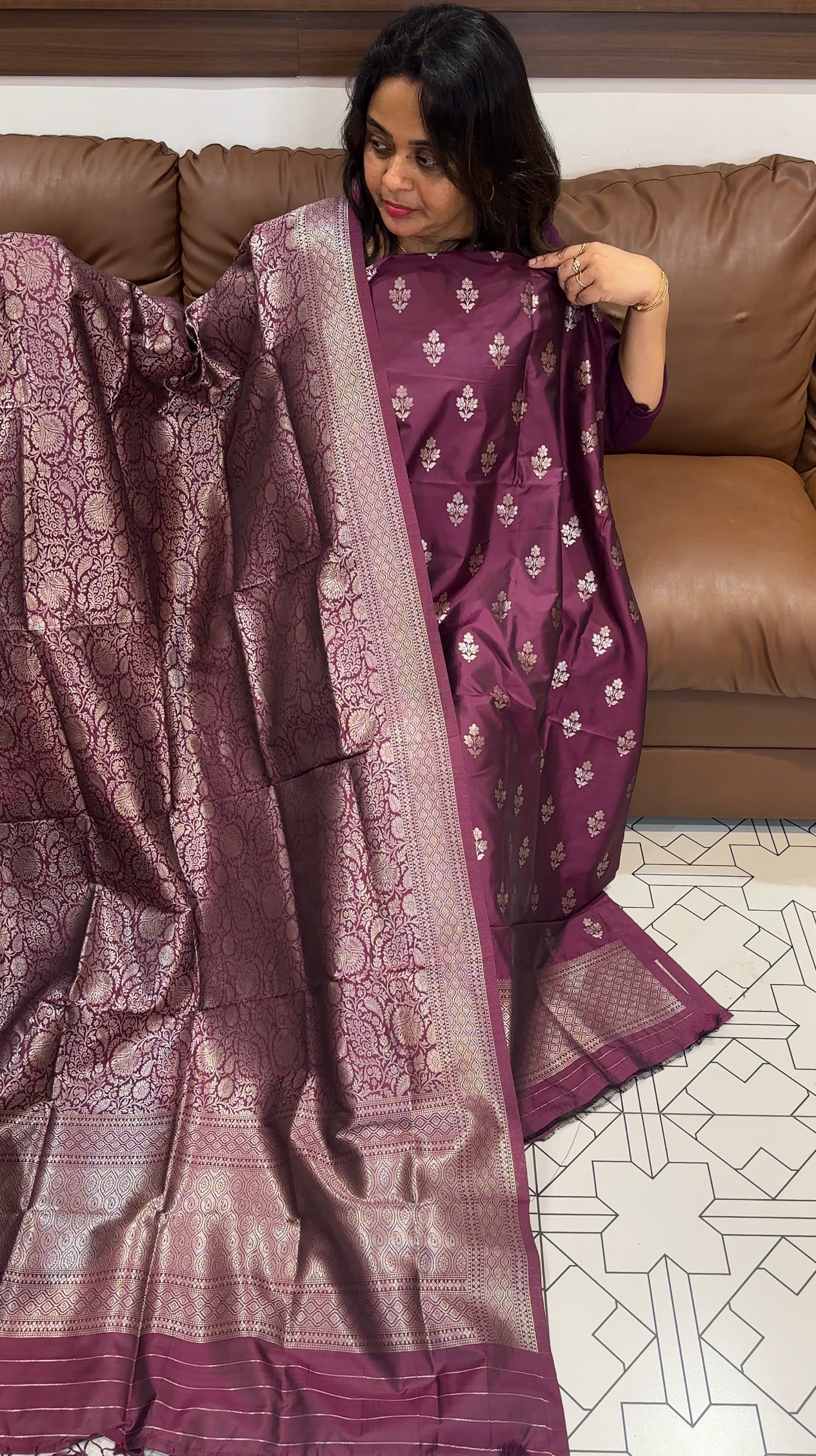 SEMI BANARASI UNSTITCHED SALWAR SUITS - IHA 26370