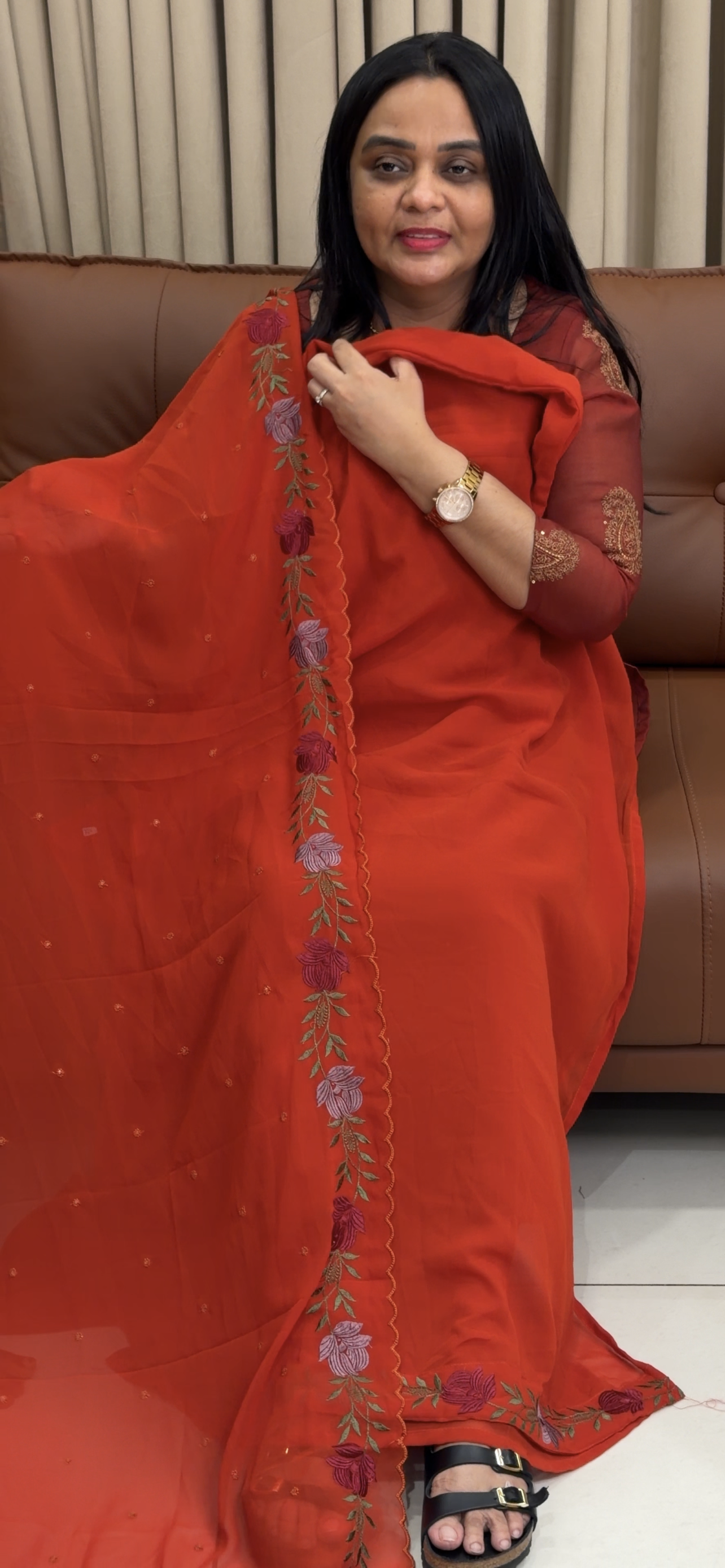 FAUX GEORGETTE UNSTITCHED SALWAR SUITS - IHA 34684