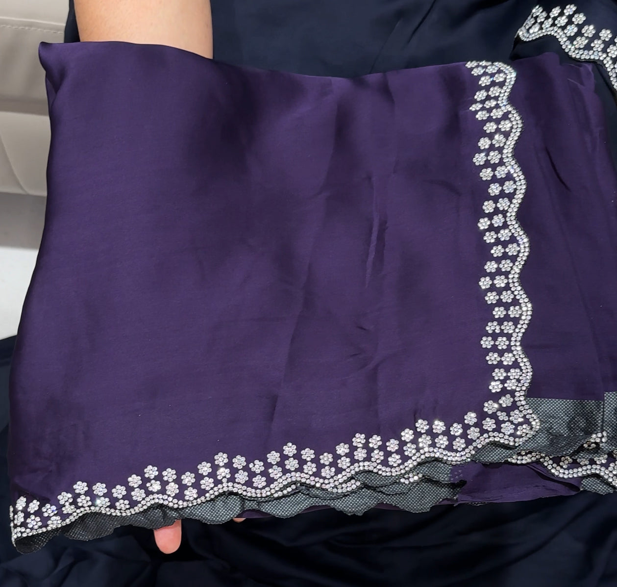 SATIN GEORGETTE SAREES - IHA 24213
