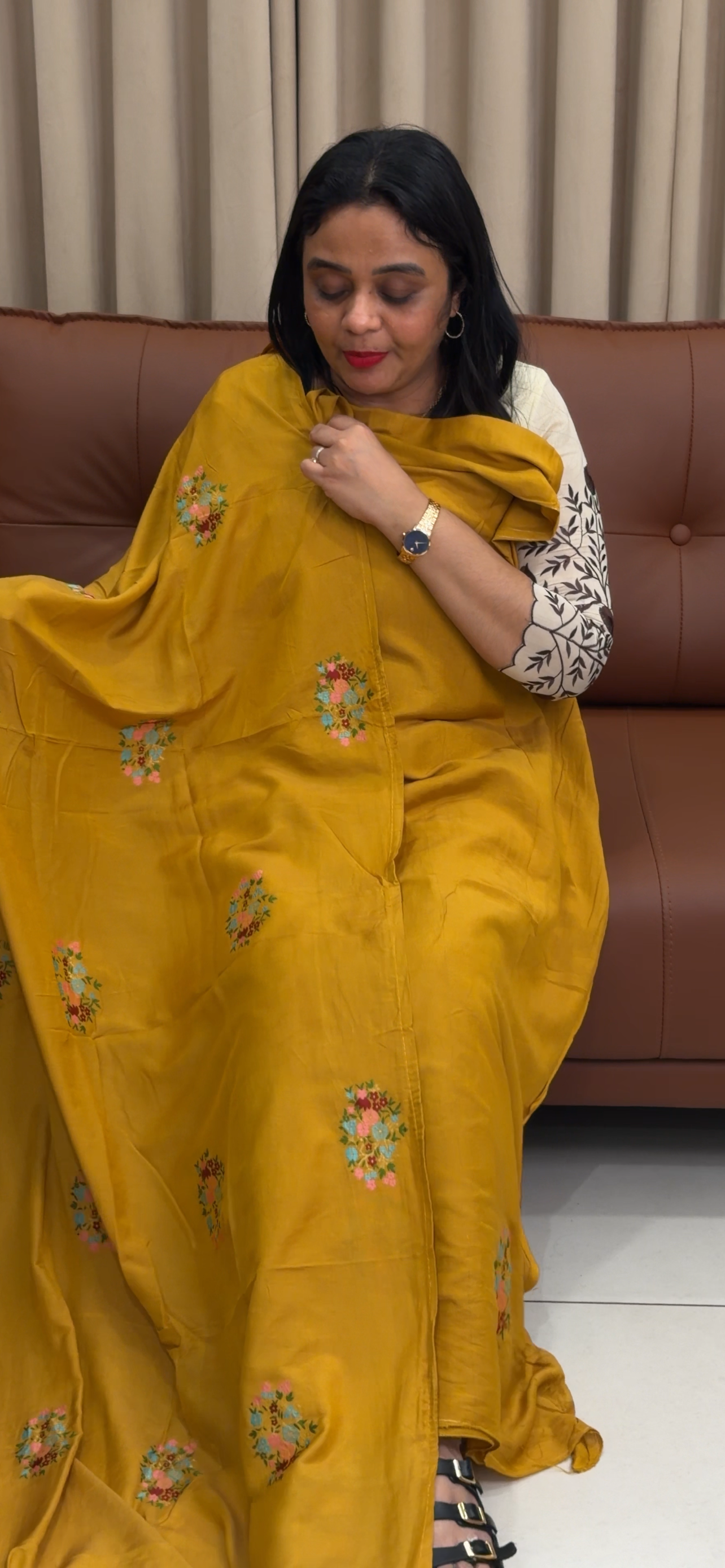 MUL CHANDERI UNSTITCHED SALWAR SUITS - IHA 34063