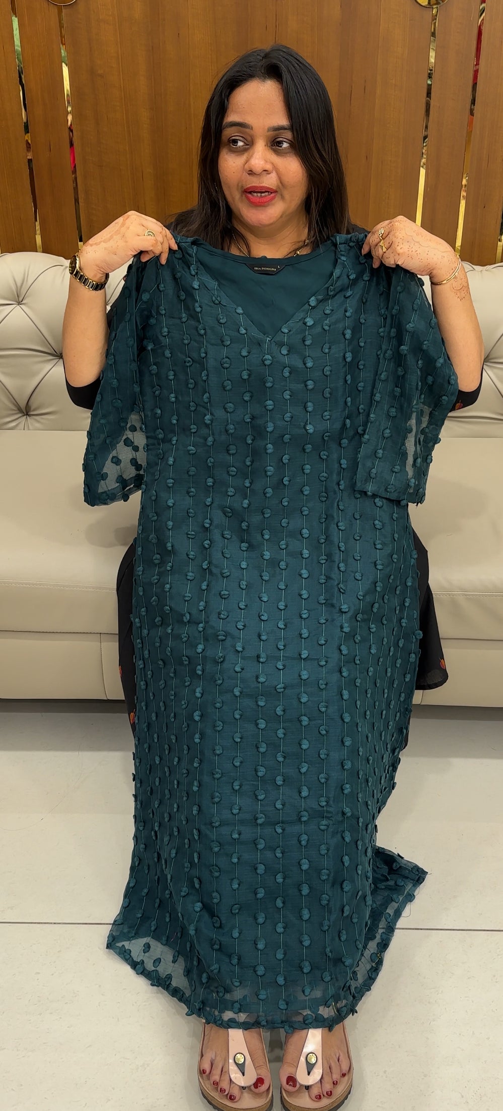 IHA'S IN-HOUSE ORGANZA ALINE TOPS - IHA 27587