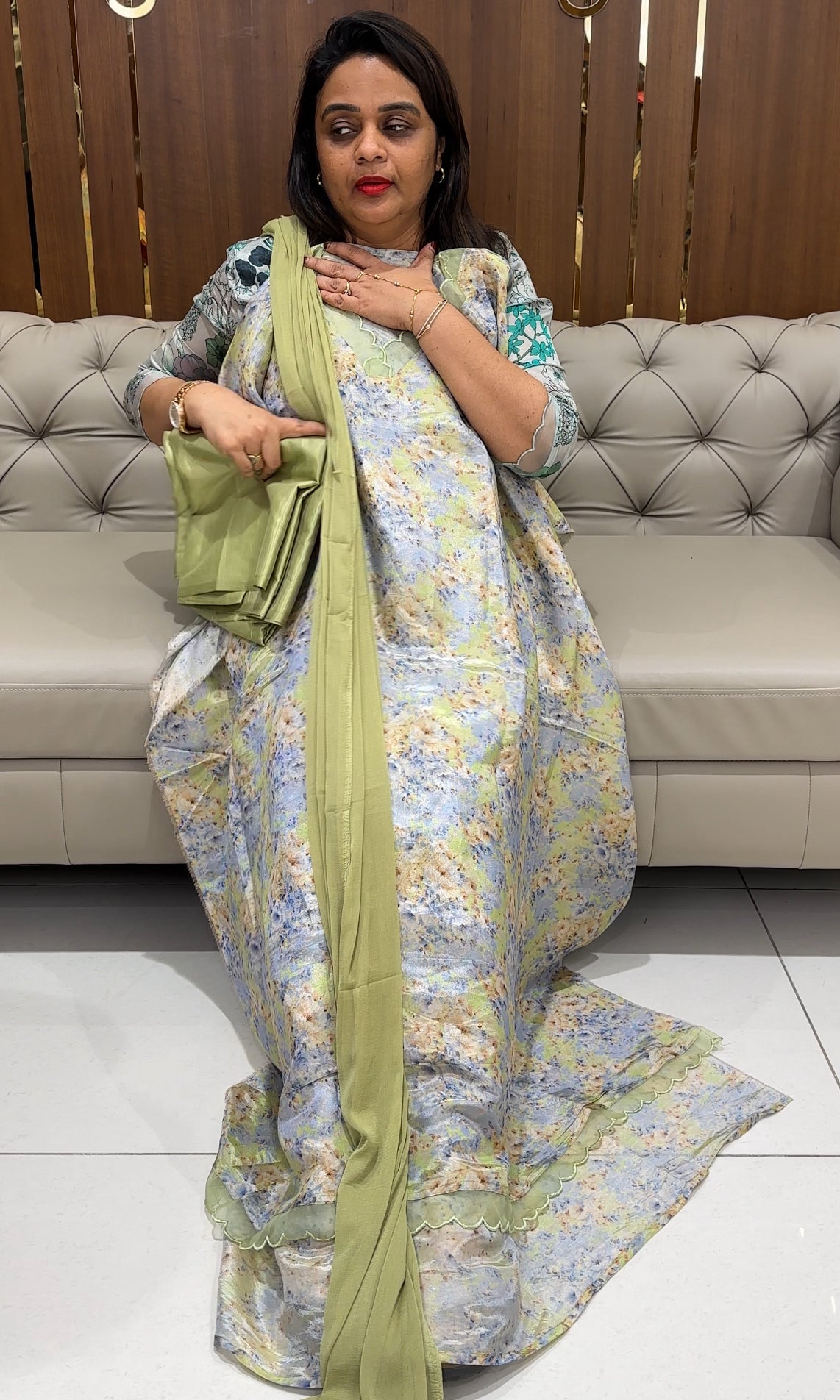 IHA'S IN-HOUSE PRINTED TISSUE UNSTITCHED SALWAR SUITS - IHA 24244