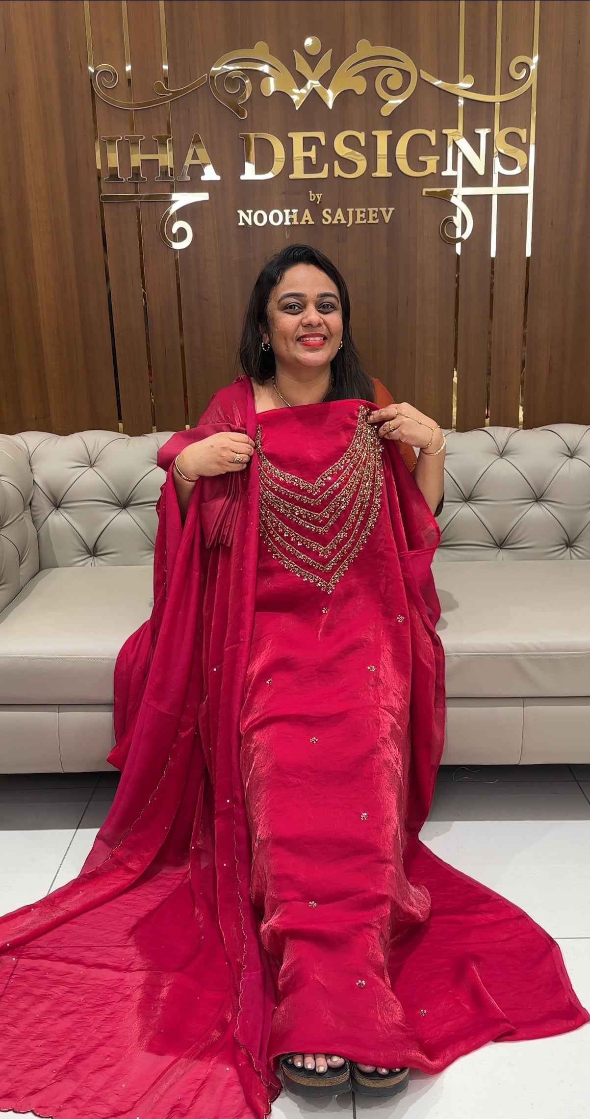 HAND WORKED ORGANZA UNSTITCHED SALWAR SUITS - IHA 24107