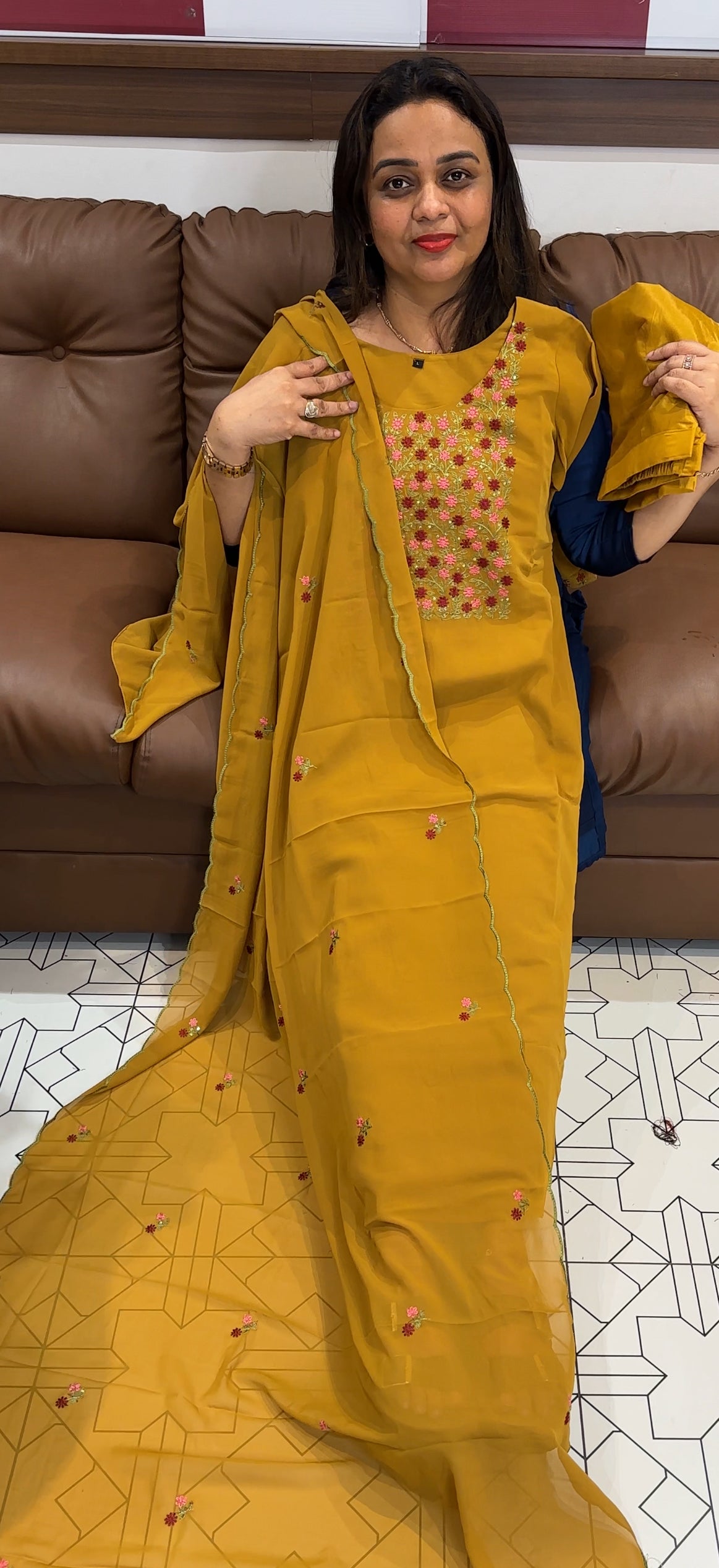 READY TO WEAR TOP,BOTTOM AND DUPATTA - IHA 22982