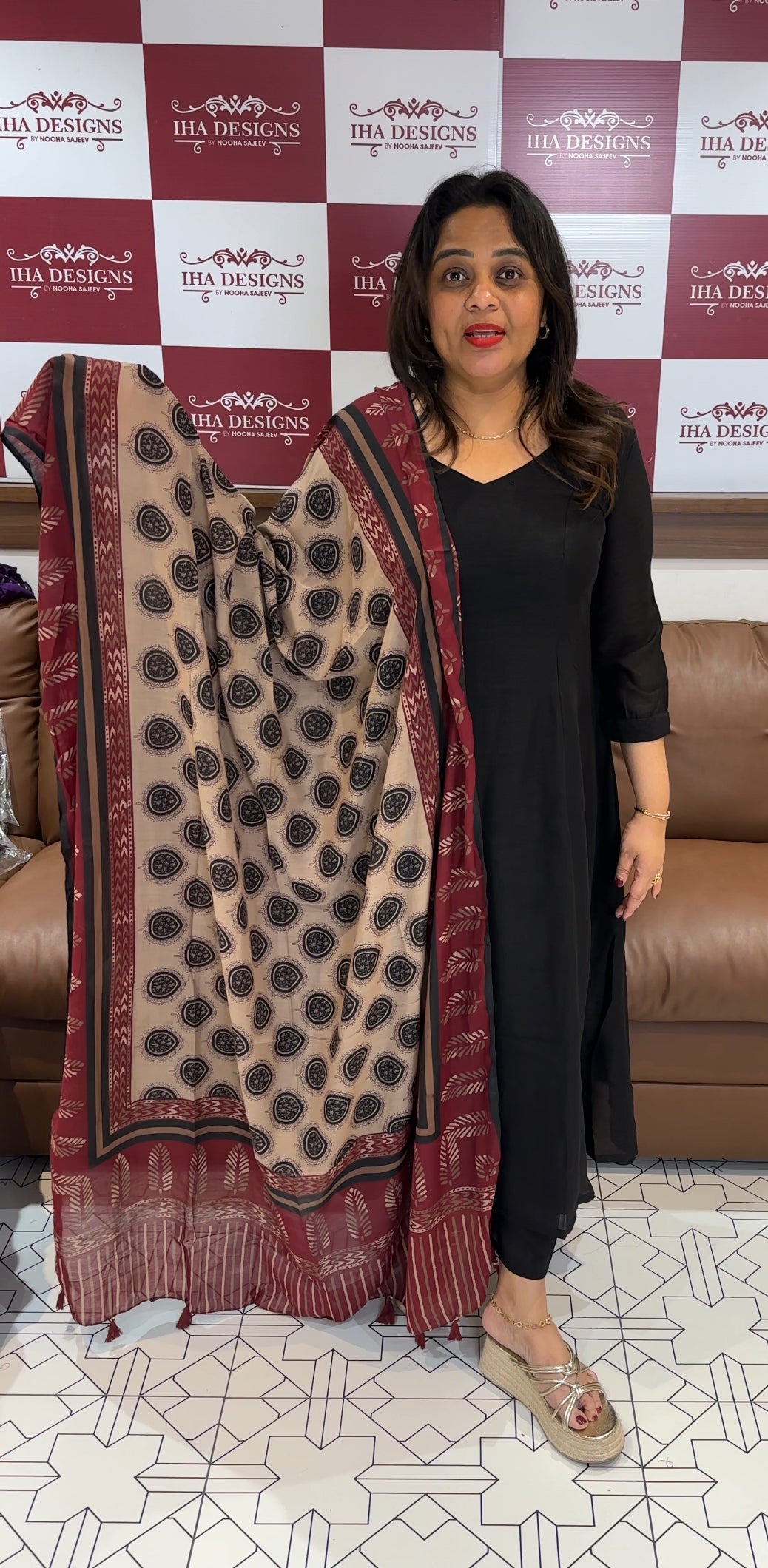SEMI RAW SILK TOP,BOTTOM AND DUPATTA - IHA 25506