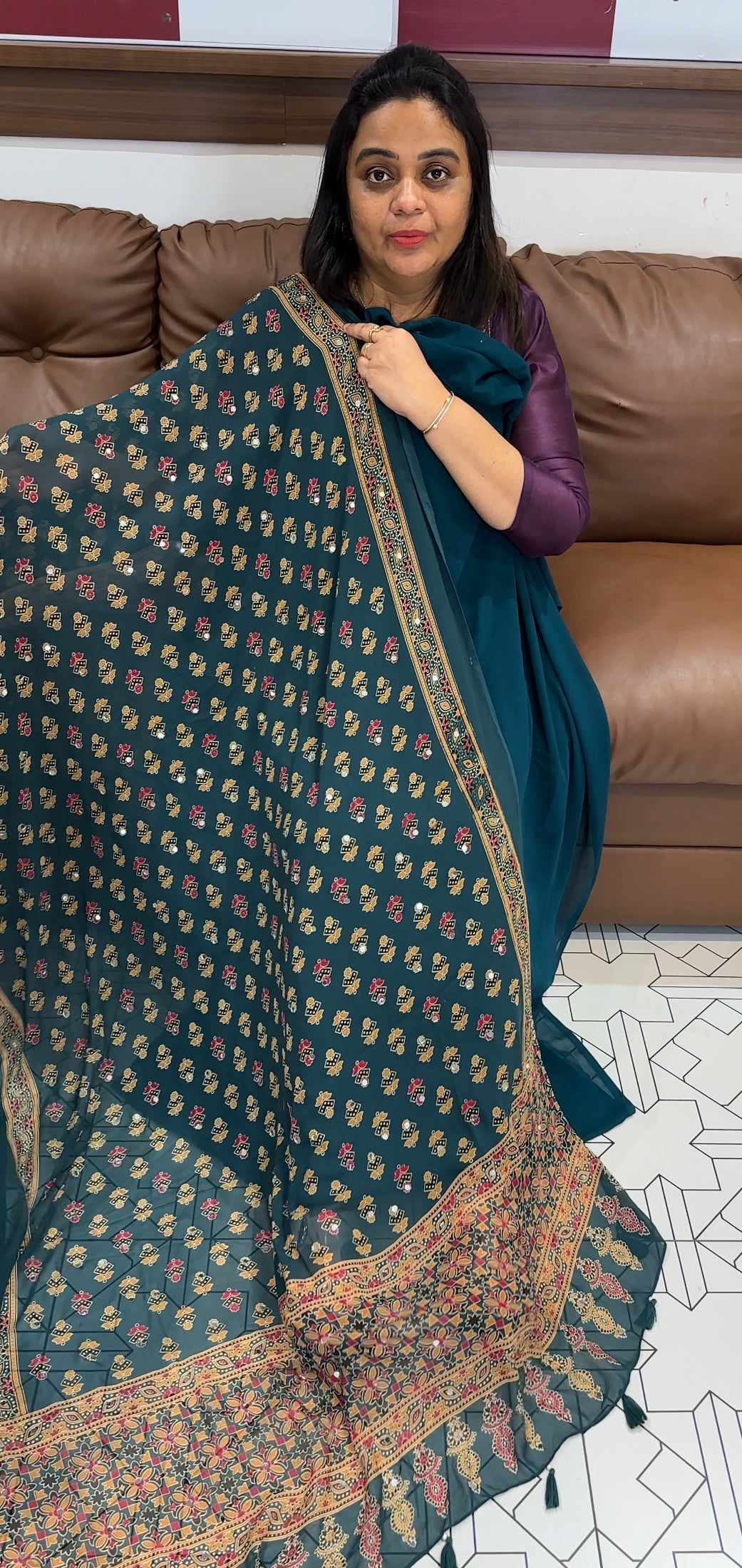 FAUX GEORGETTE UNSTITCHED SALWAR SUITS - IHA 27994