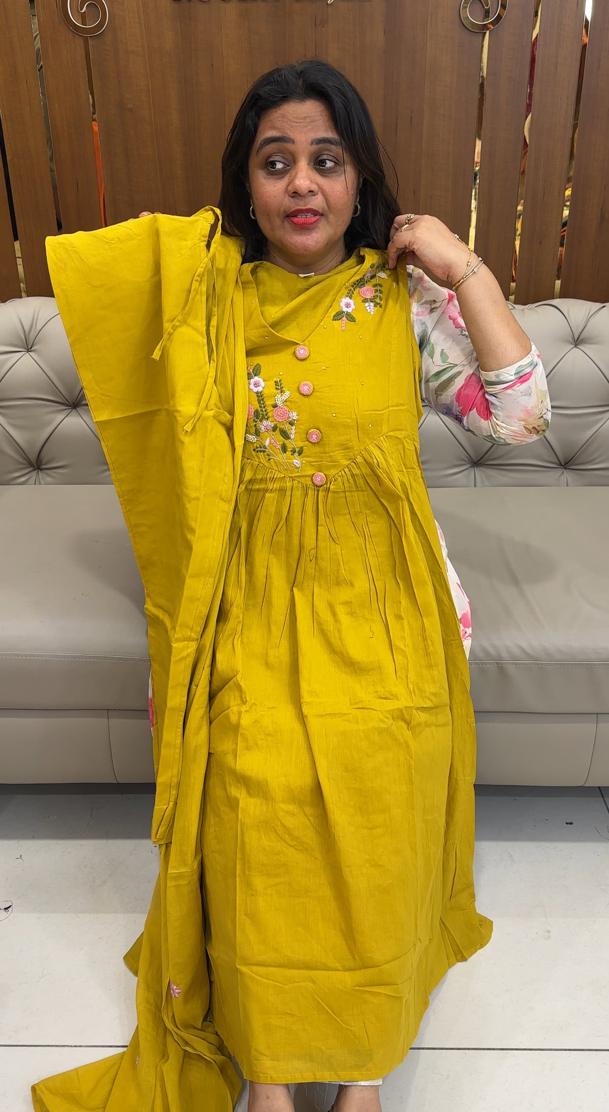 MIL COTTON TOP, BOTTOM AND DUPATTA - IHA 26140