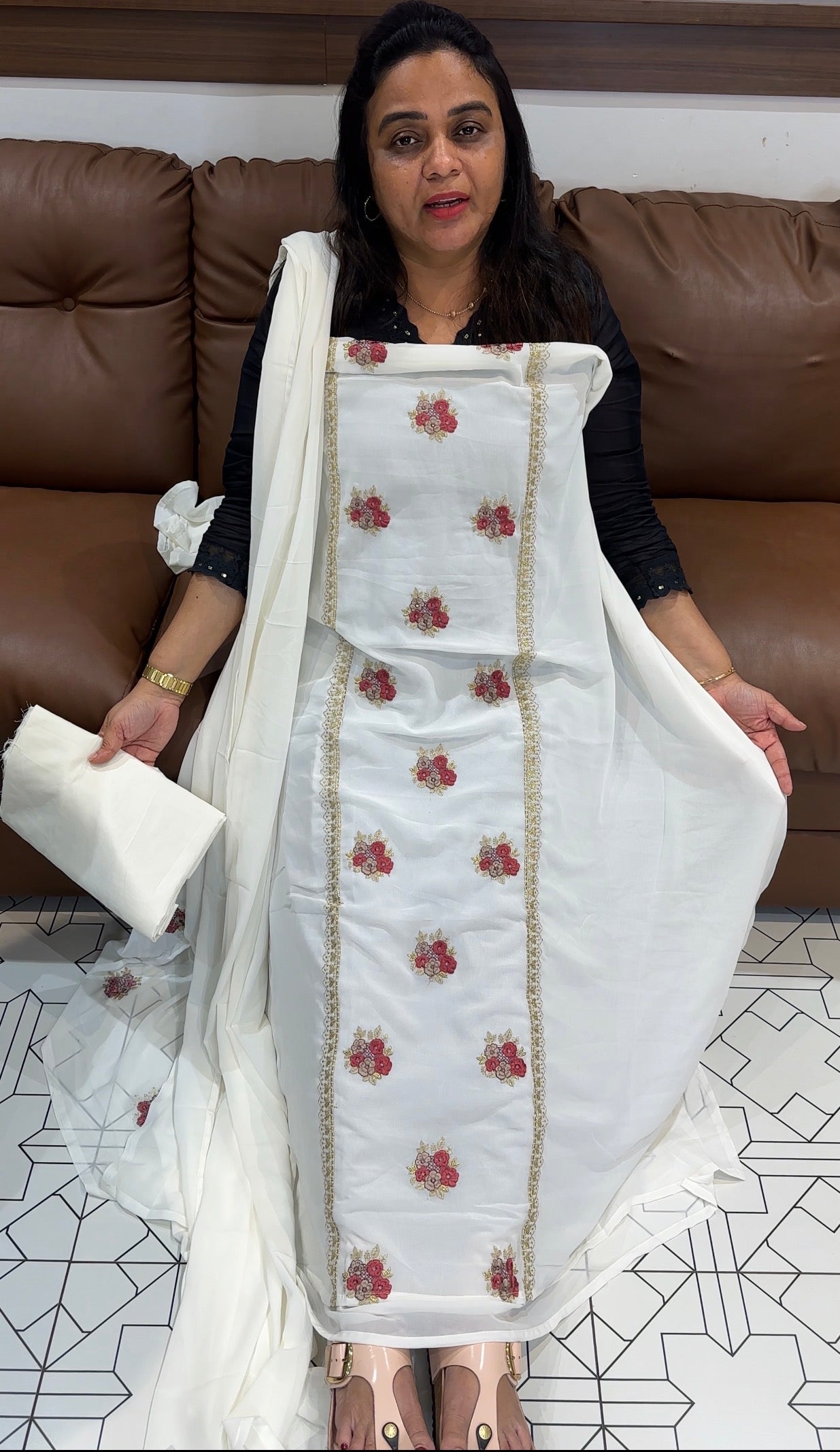 FAUX GEORGETTE UNSTITCHED SALWAR SUITS - IHA 27937