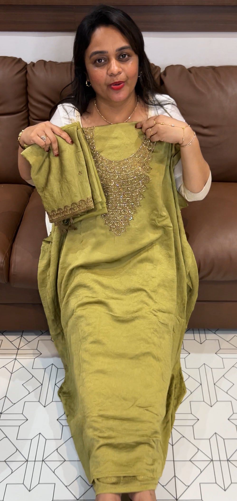 SEMI RAW SILK UNSTITCHED SALWAR SUITS - IHA 24278