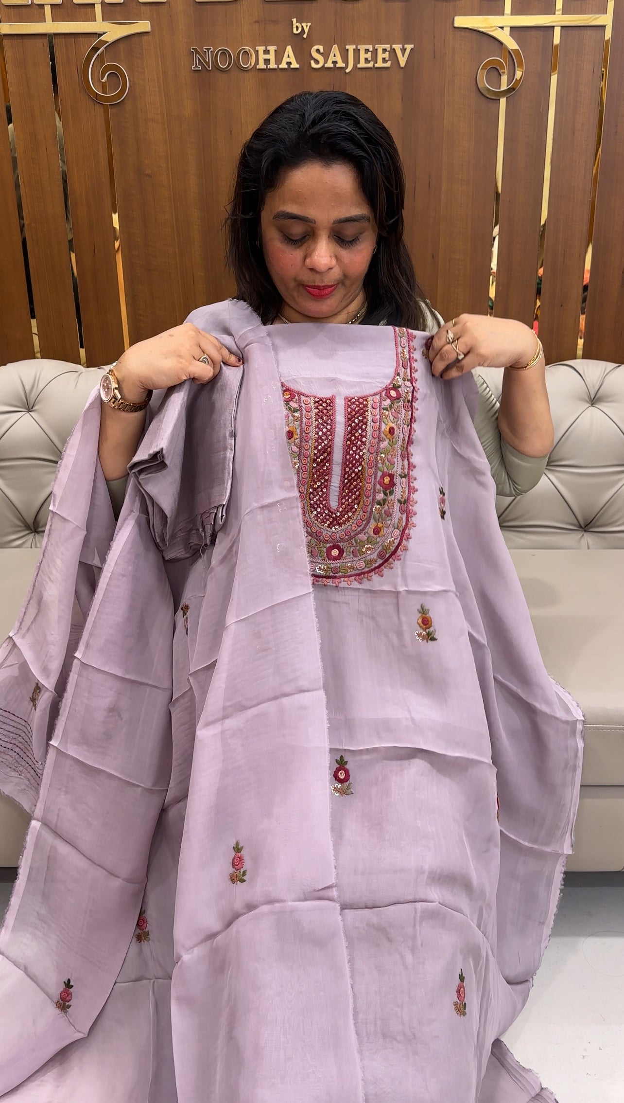 VISCOSE ORGANZA UNSTITCHED SALWAR SUITS - IHA 25759