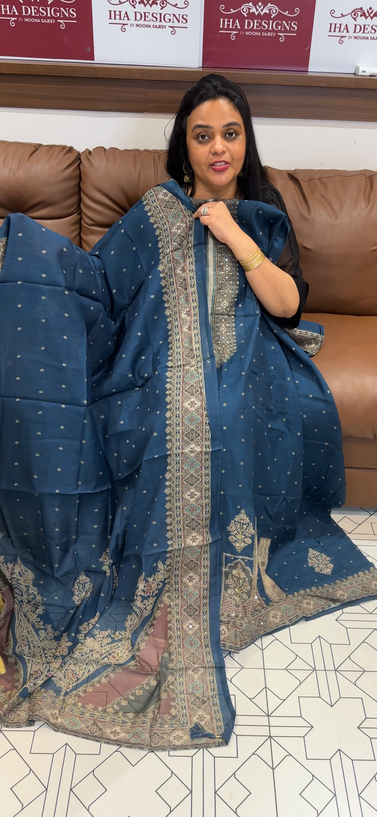PRINTED MALAI CHANDERI UNSTITCHED SALWAR SUITS - IHA 34989