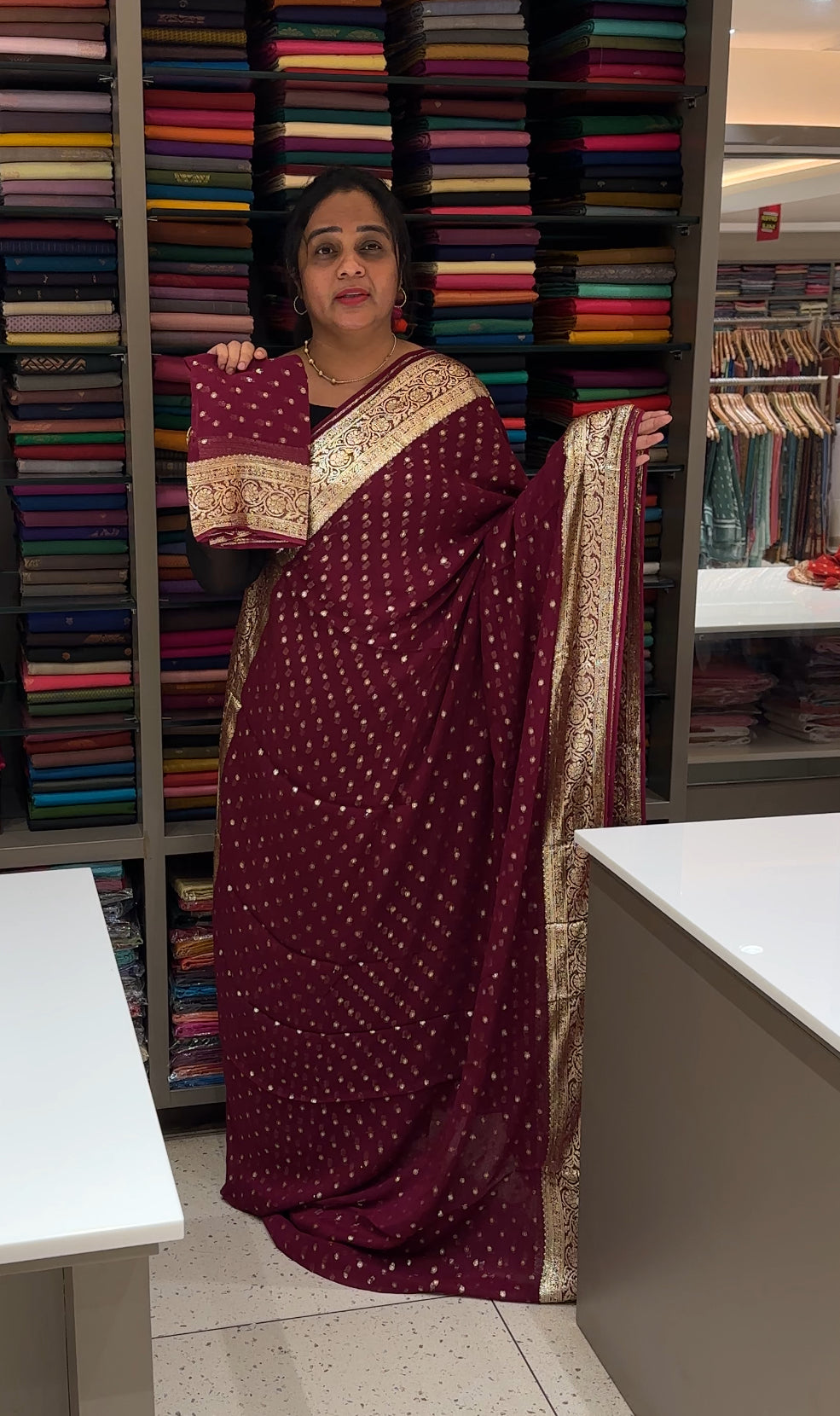 FORWARD GEORGETTE BANARASI SAREES - IHA 27246
