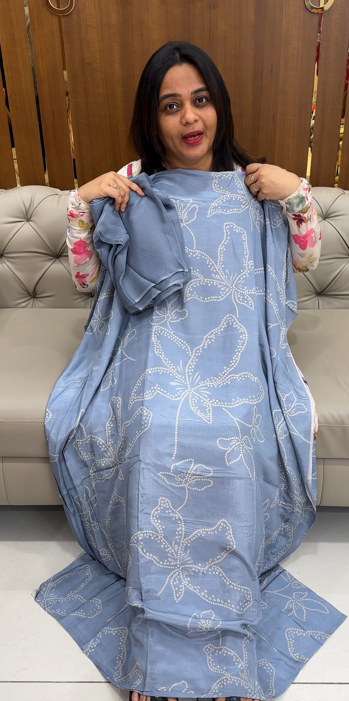 PRINTED CRAPE UNSTITCHED SALWAR SUITS - IHA 26074