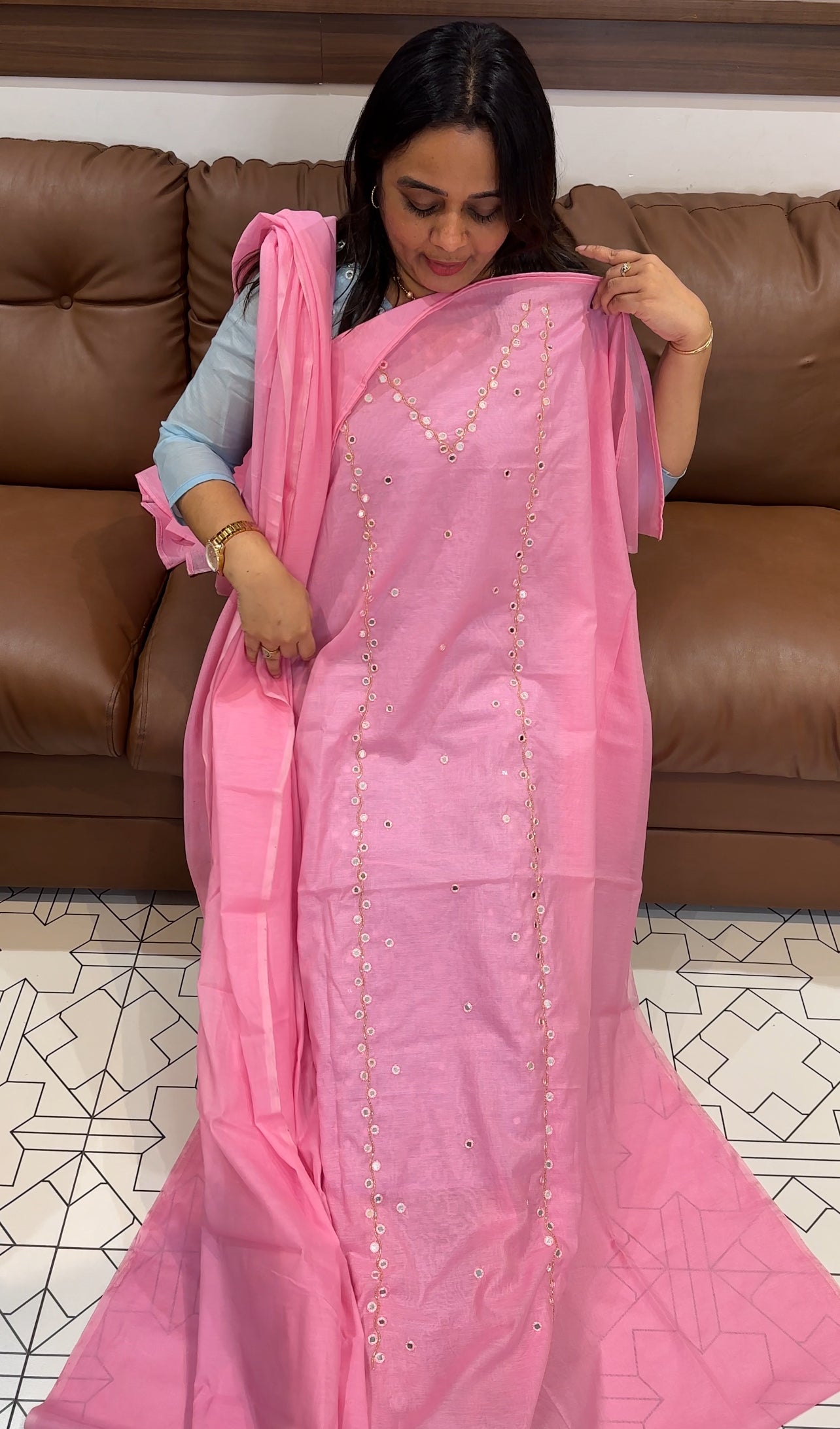 FORWARD MALAI CHANDERI UNSTITCHED SALWAR SUITS - IHA 27300