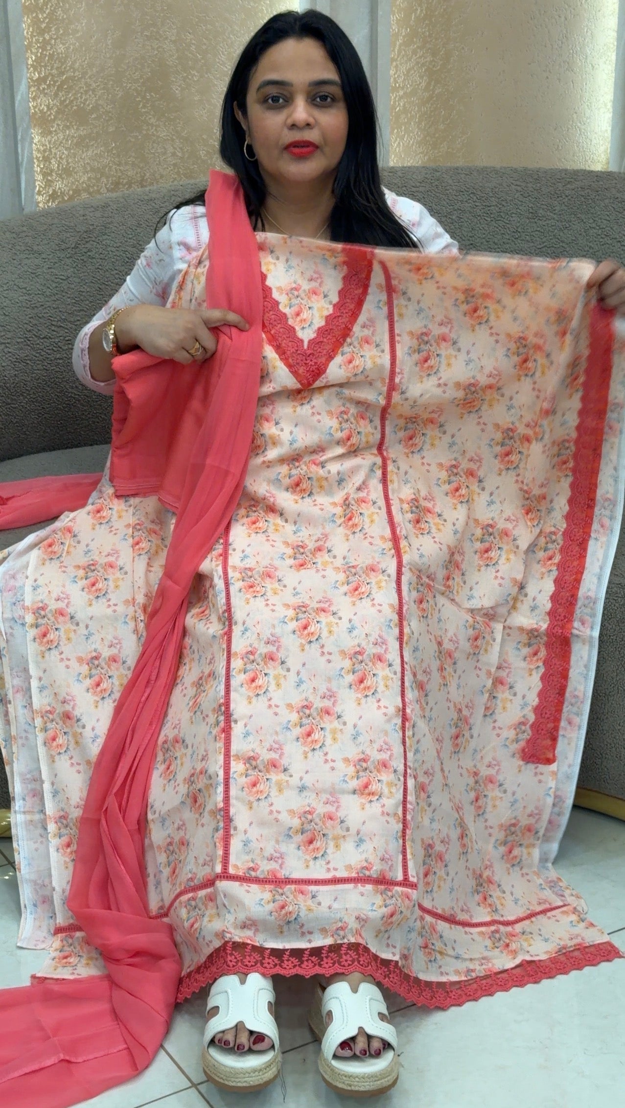 IHA'S IN-HOUSE PRINTED MUL MUL UNSTITCHED SALWAR SUITS - IHA 33156