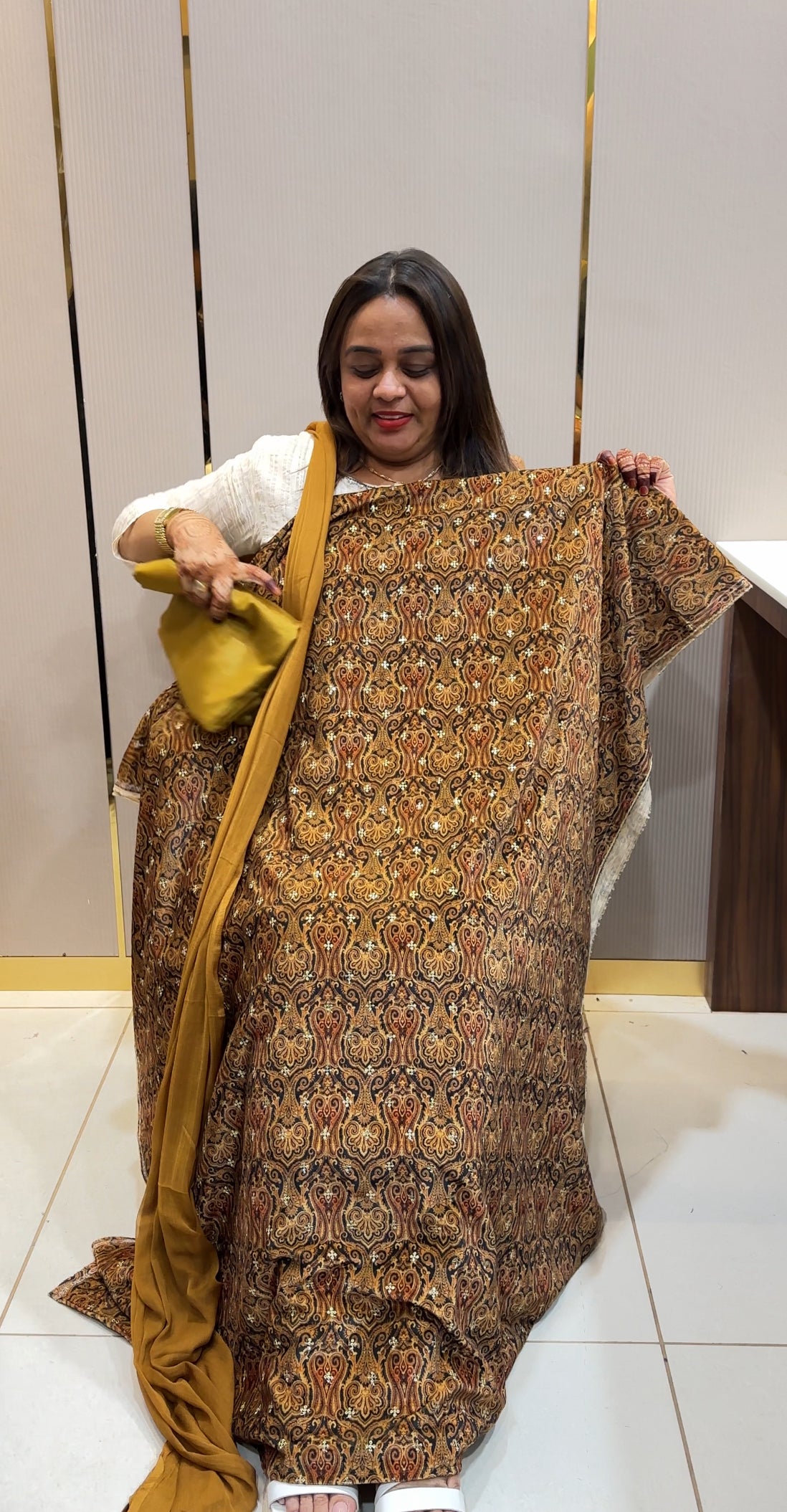 PRINTED VELVET UNSTITCHED SALWAR SUITS - IHA 22491