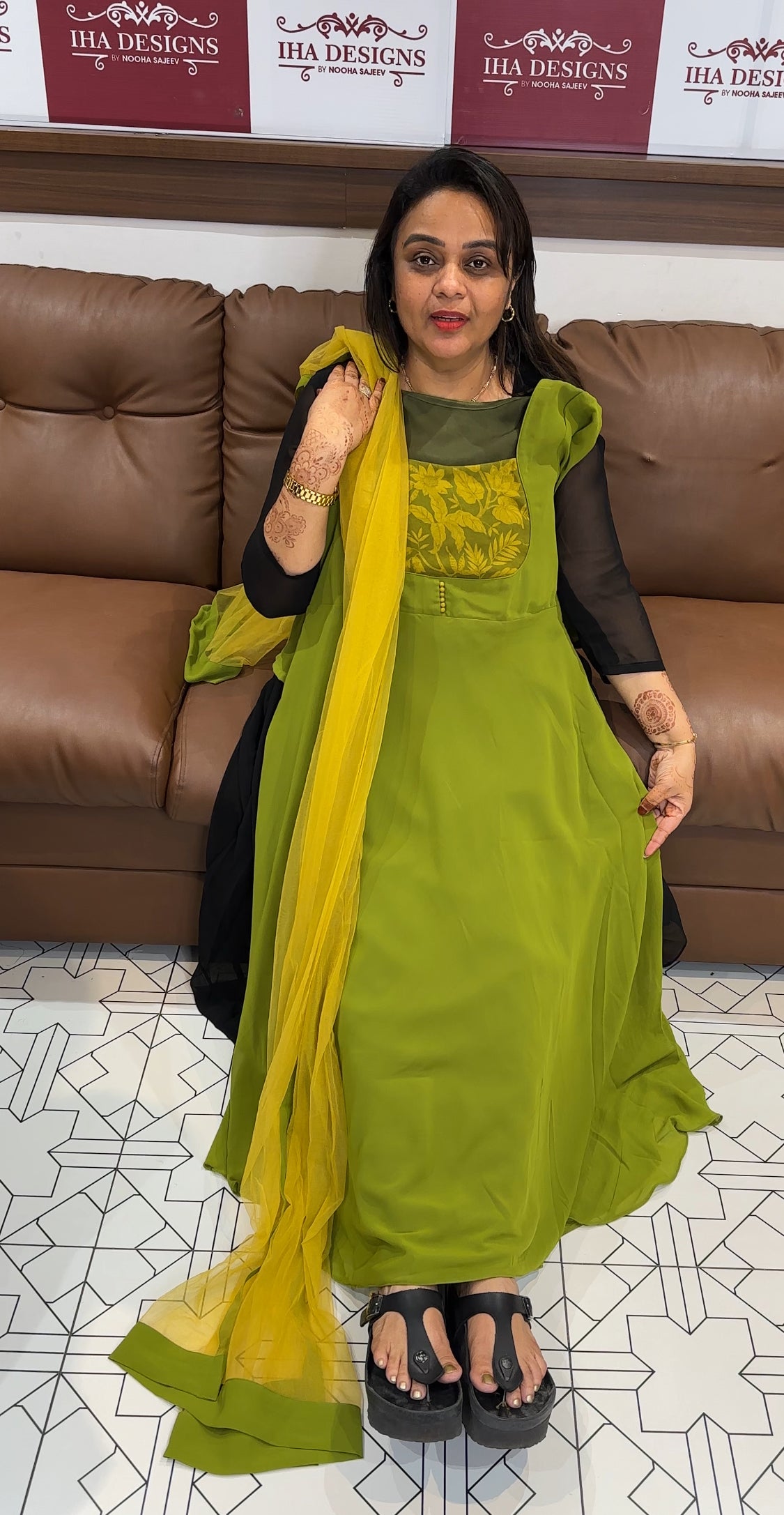 IHA'S IN-HOUSE GEORGETTE SLITTED TOP AND DUPATTA - IHA 26902