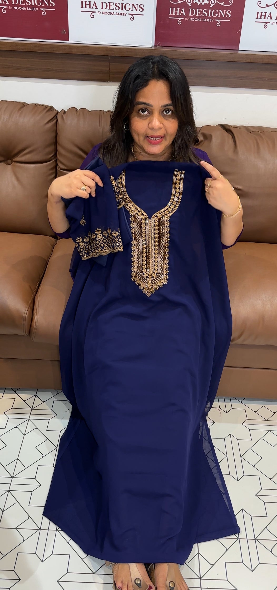 HAND WORKED UNSTITCHED SALWAR SUITS - IHA 26179