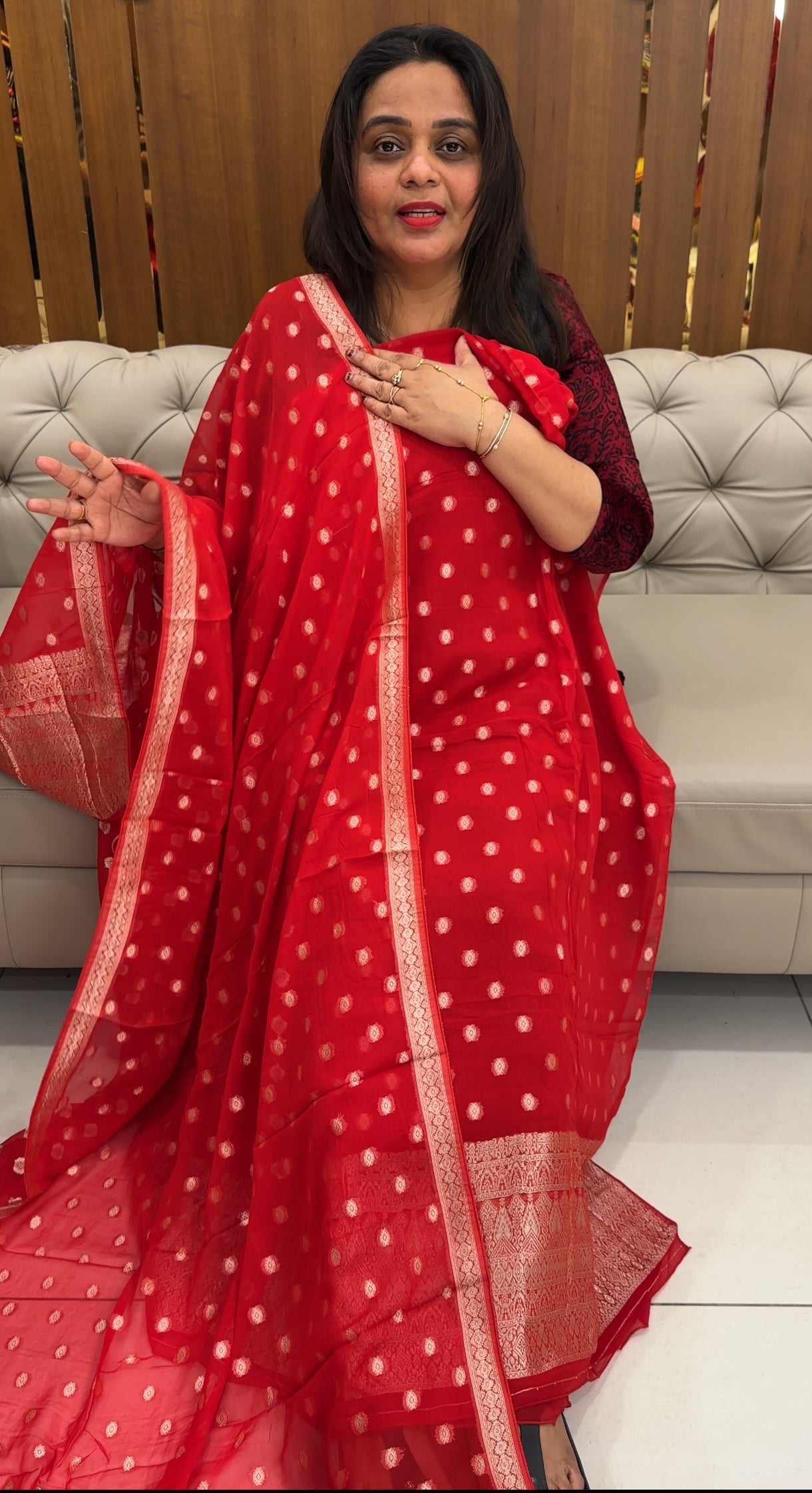 VISCOSE GEORGETTE UNSTITCHED SALWAR SUITS - IHA 26047