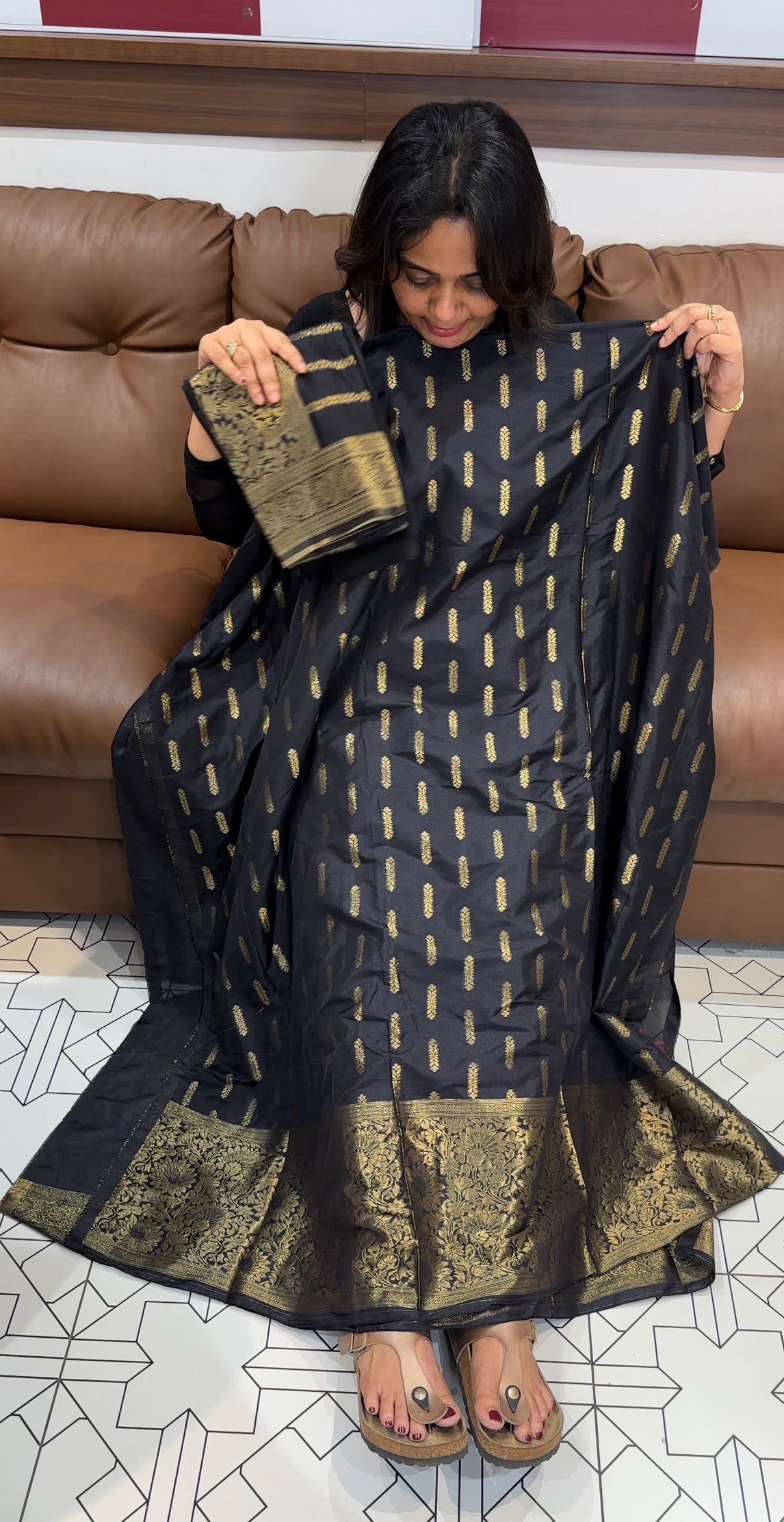 SEMI BANARASI UNSTITCHED SALWAR SUITS - IHA 26181