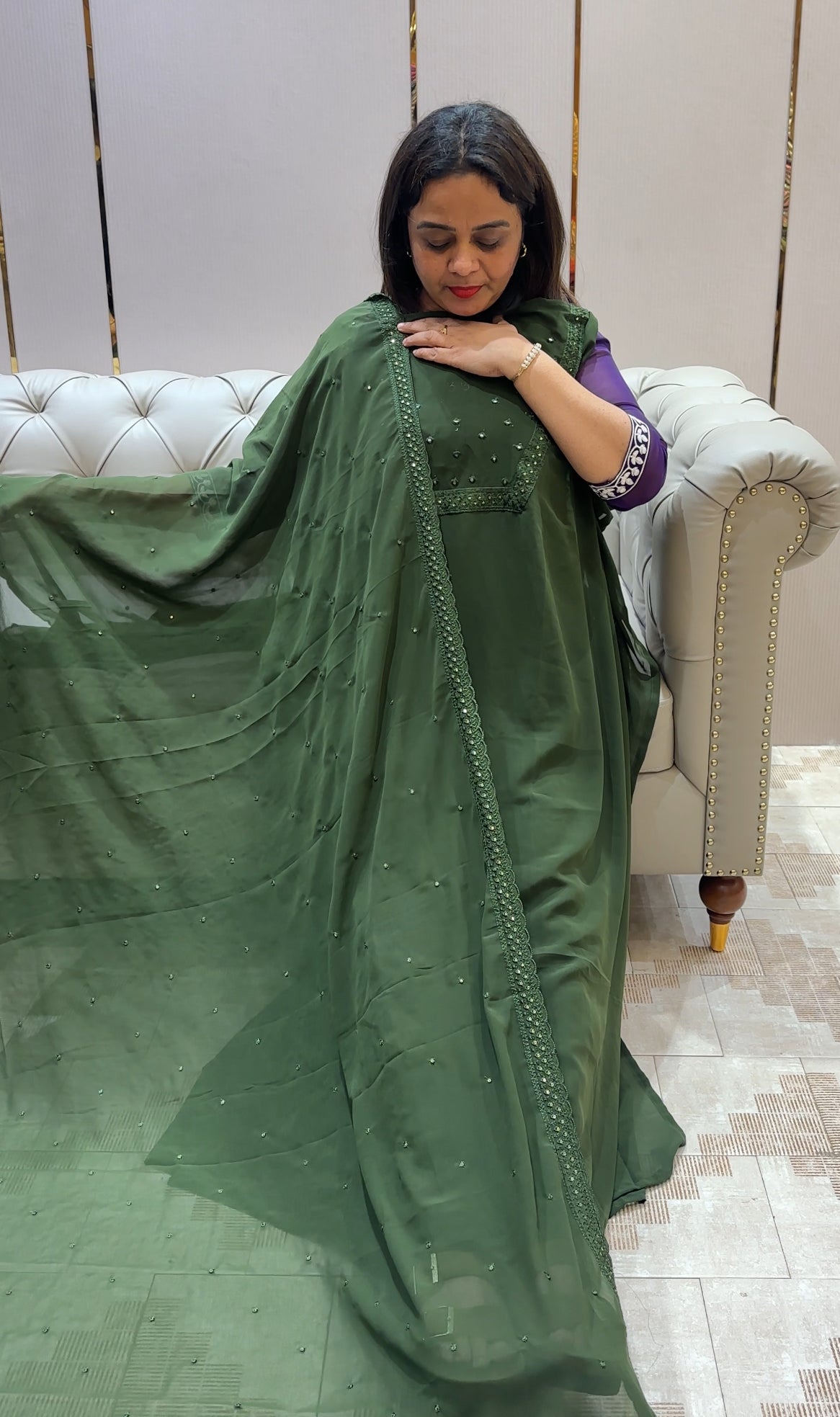 FAUX GEORGETTE UNSTITCHED SALWAR SUITS - IHA 23117