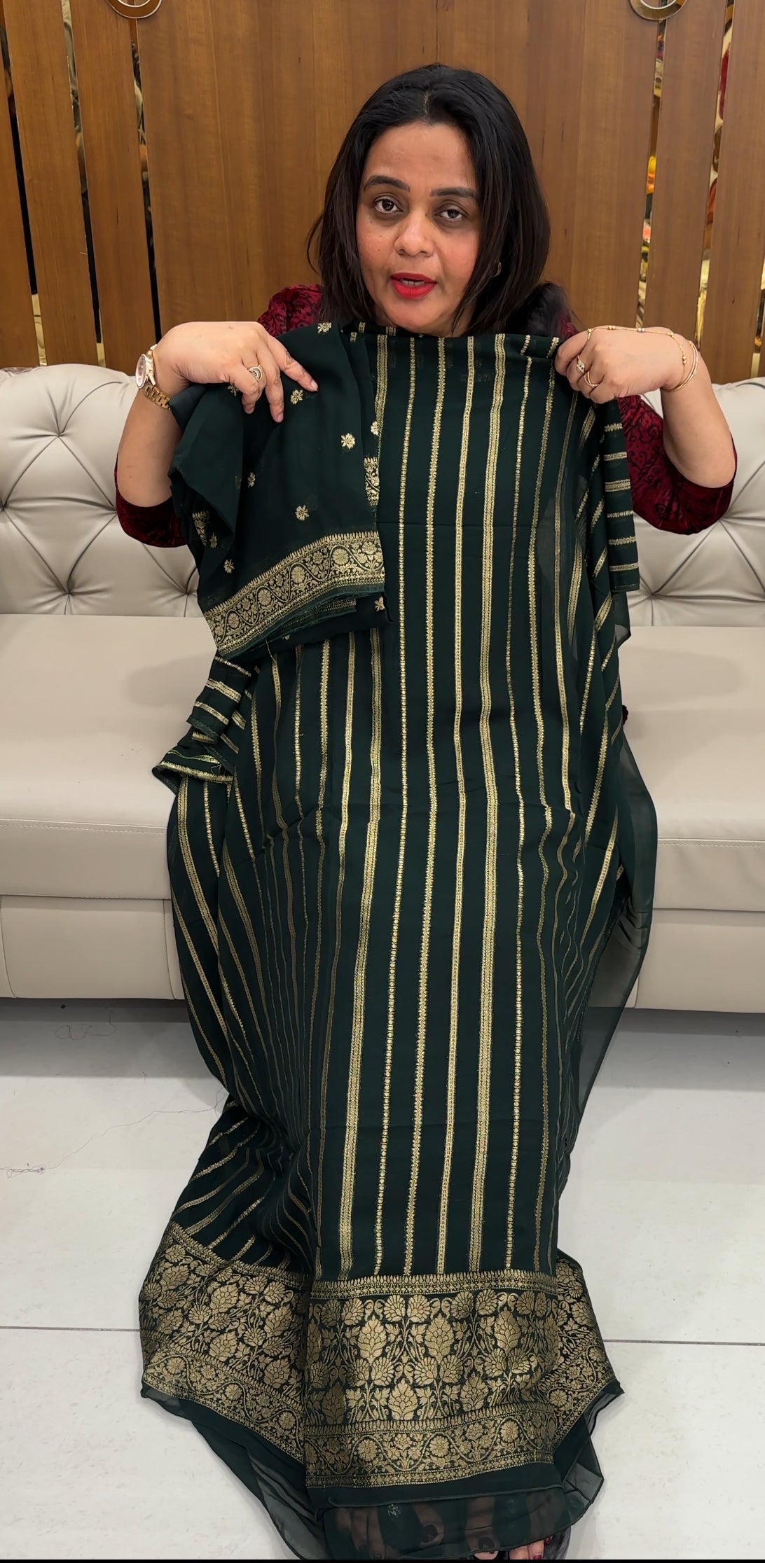 GEORGETTE BANARASI UNSTITCHED SALWAR SUITS - IHA 26039