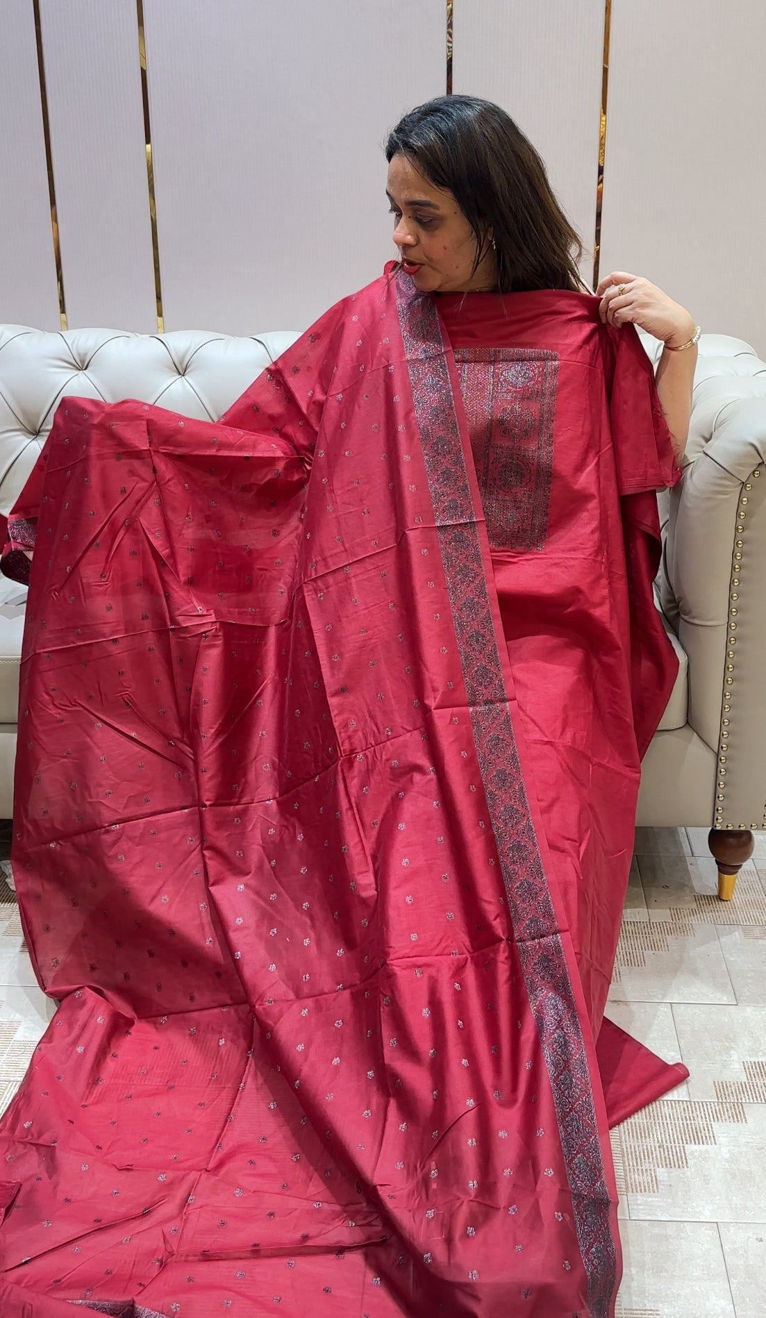 TUSSUR BANARASI UNSTITCHED SALWAR SUITS - IHA 21438
