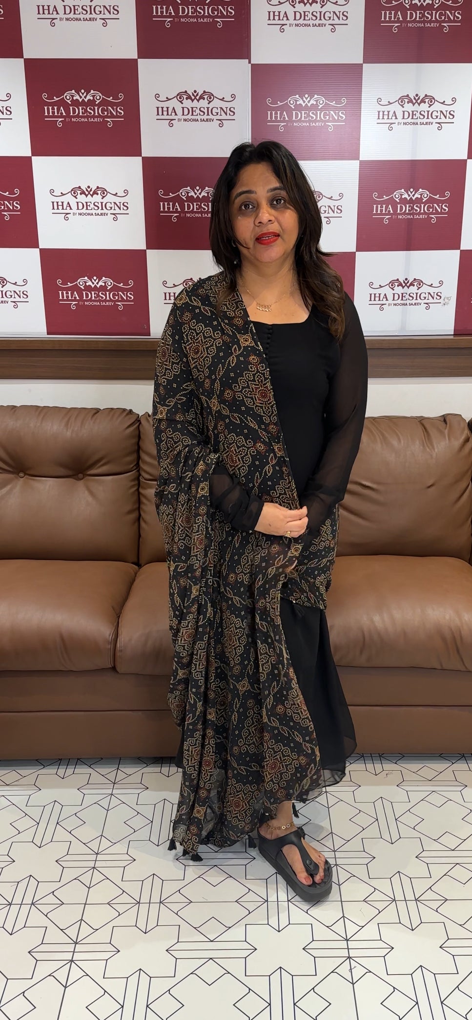 IHA'S IN-HOUSE GEORGETTE ALINE TOP AND DUPATTA - IHA 24726