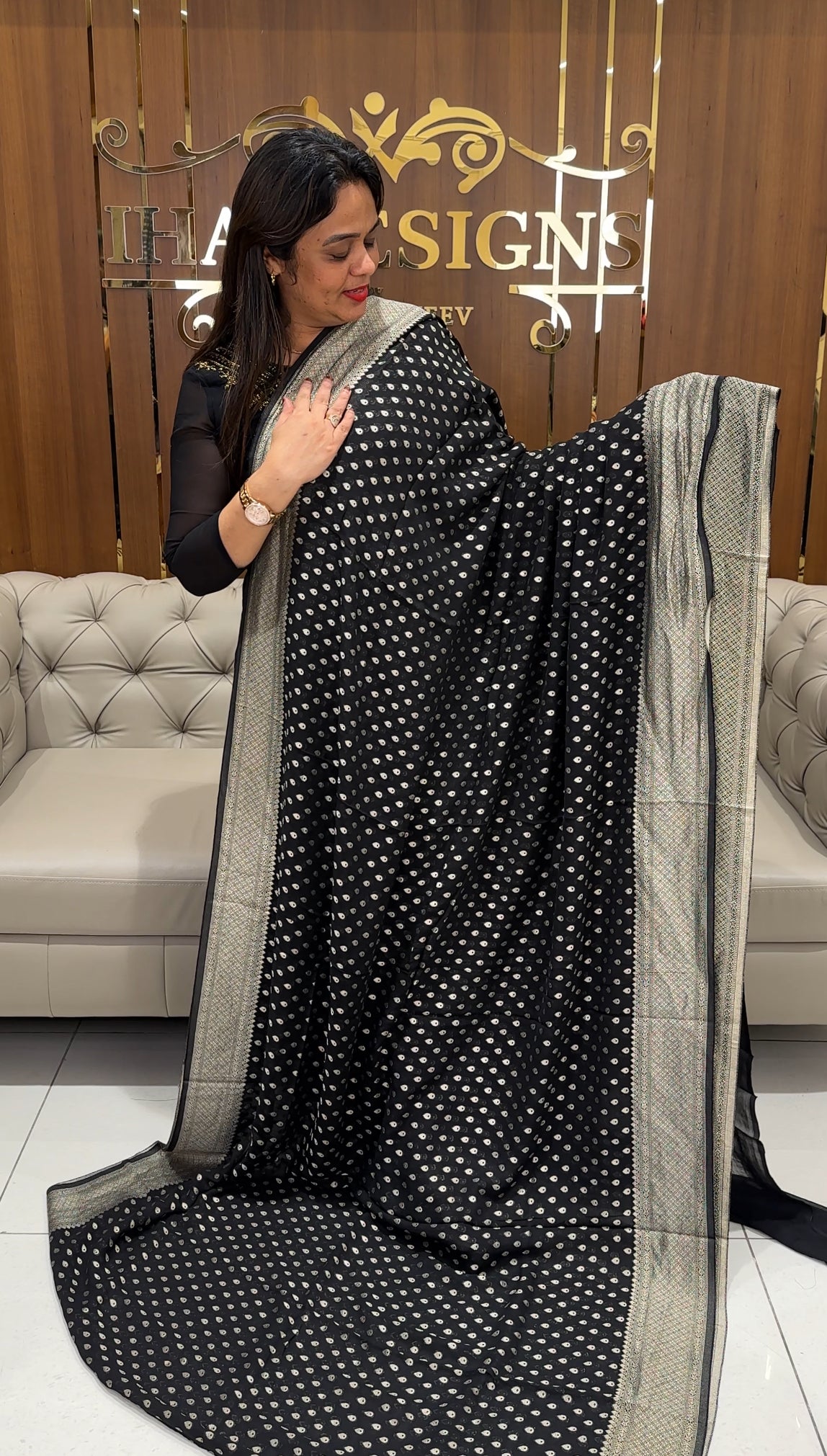 VISCOSE GEORGETTE SAREES - IHA 24344