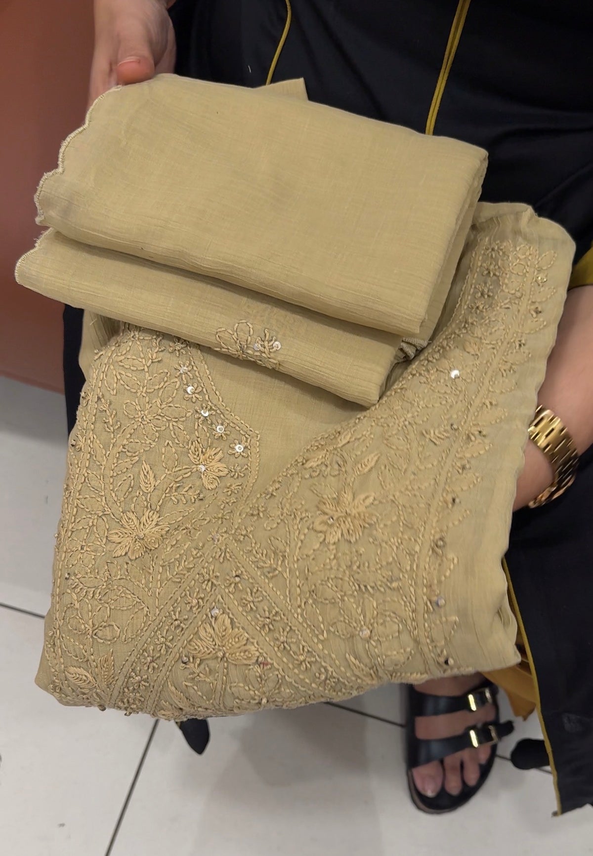 LUCKNOWI CHIKANKARI UNSTITCHED SALWAR SUITS -IHA 35401