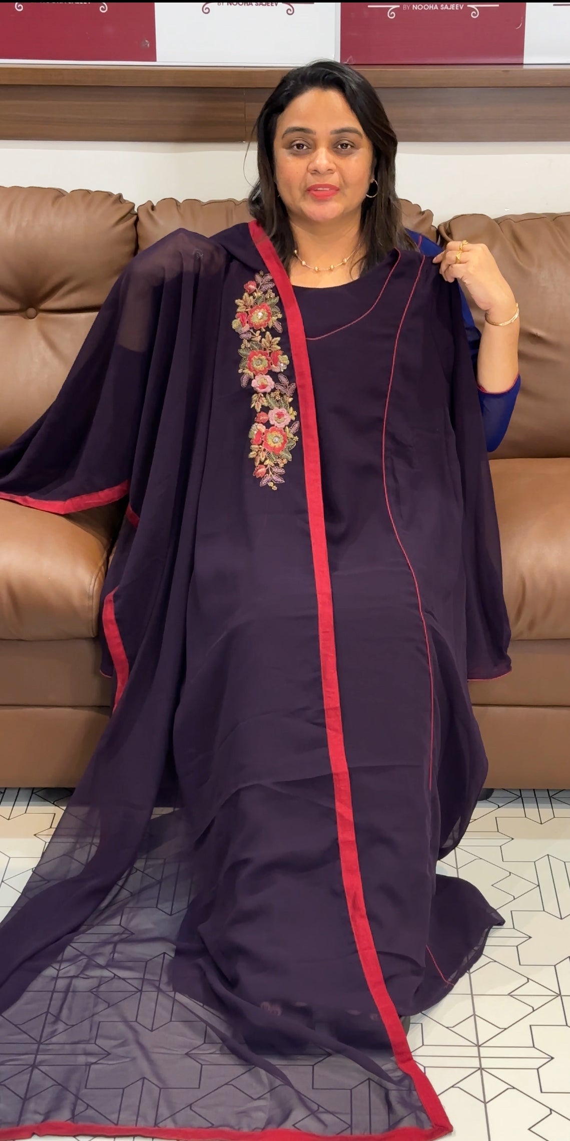 IHA'S IN-HOUSE GEORGETTE ALINE TOP AND DUPATTA - IHA 27874