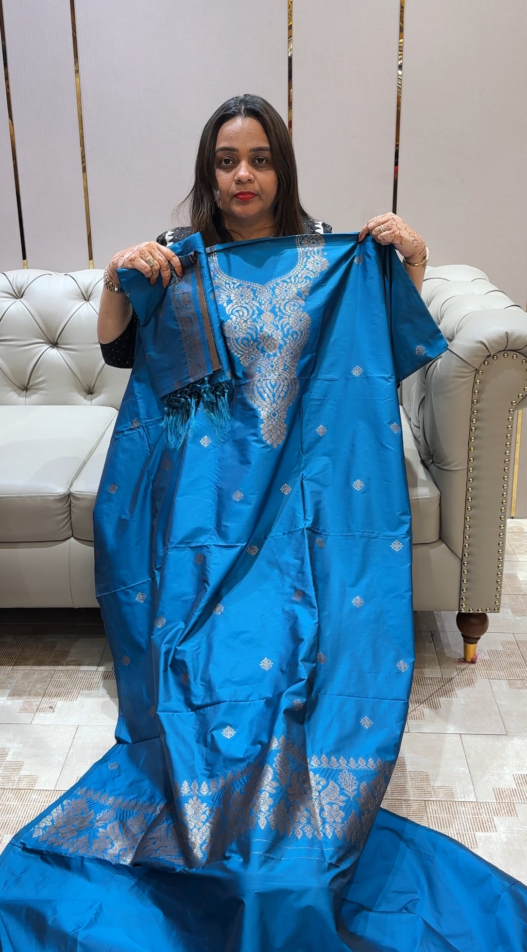SEMI KATAN UNSTITCHED SALWAR SUITS - IHA 22032