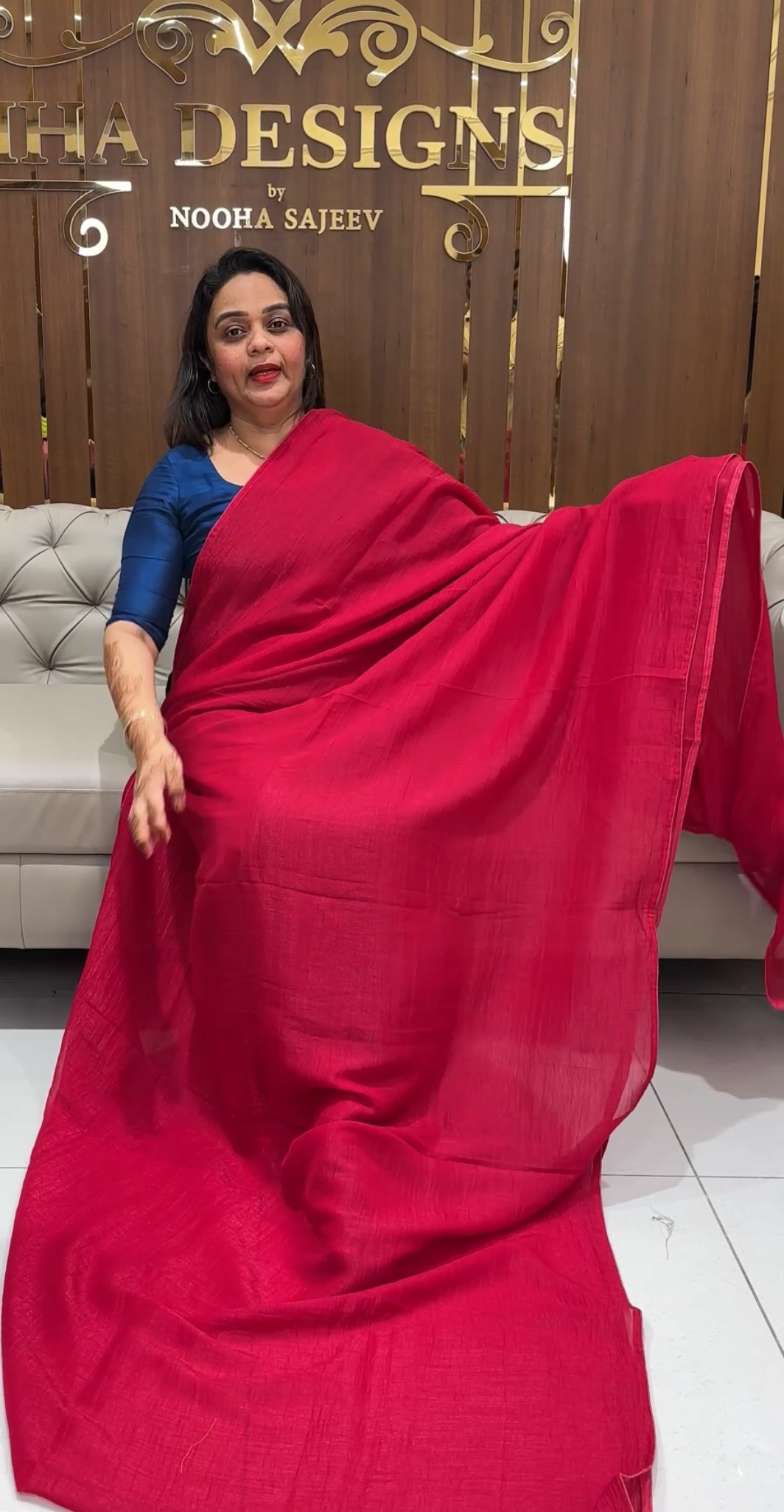 VELVET ORGANZA SAREES - IHA 23653