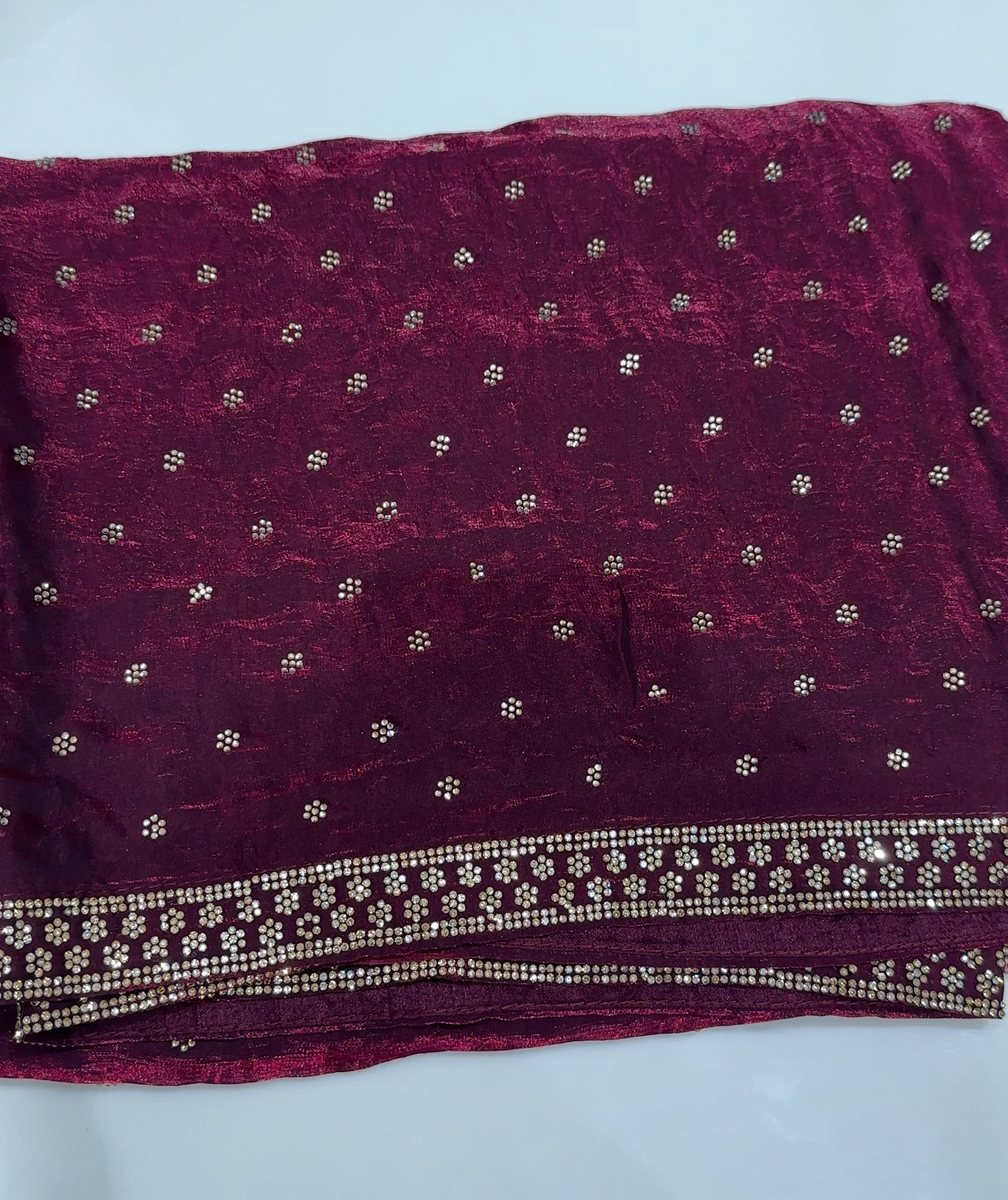 VELVET ORGANZA SAREES - IHA 26345