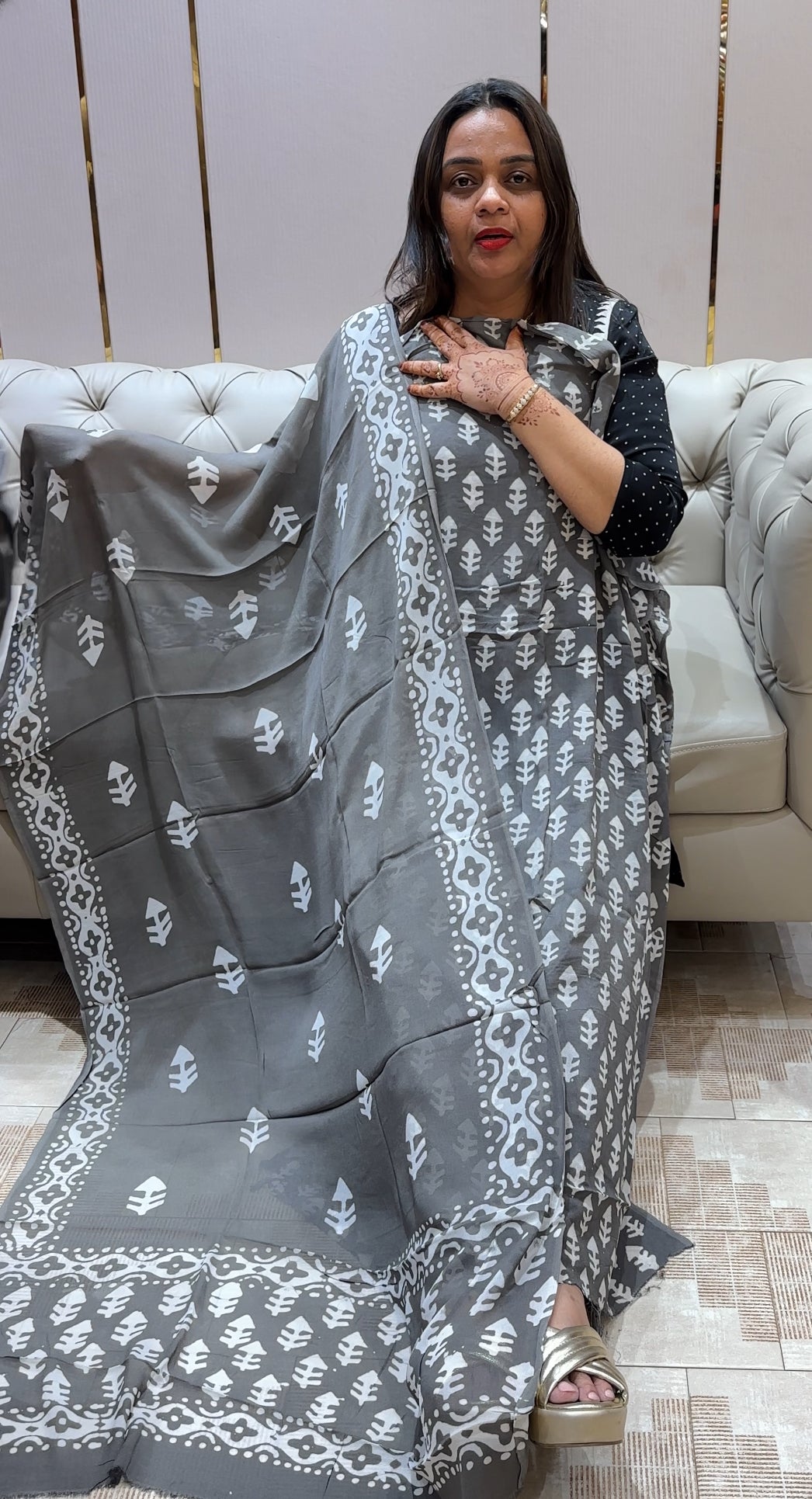 PRINTED UNSTITCHED SALWAR SUITS - IHA 23282