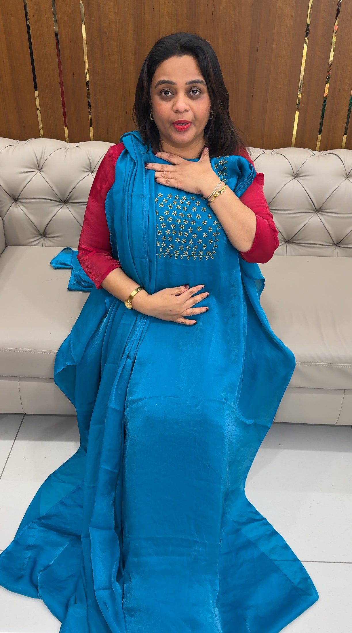 IHA'S IN-HOUSE HAND WORKED UNSTITCHED SALWAR SUITS - IHA 25705