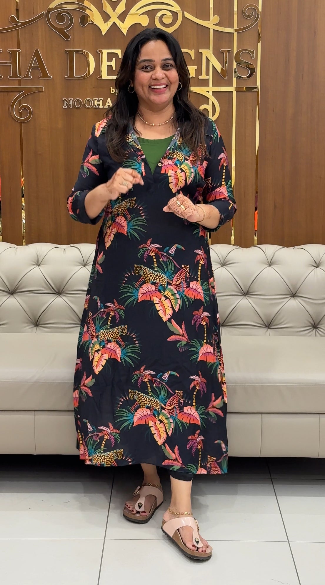 IHA'S IN-HOUSE PRINTED LONG TOPS - IHA 27438