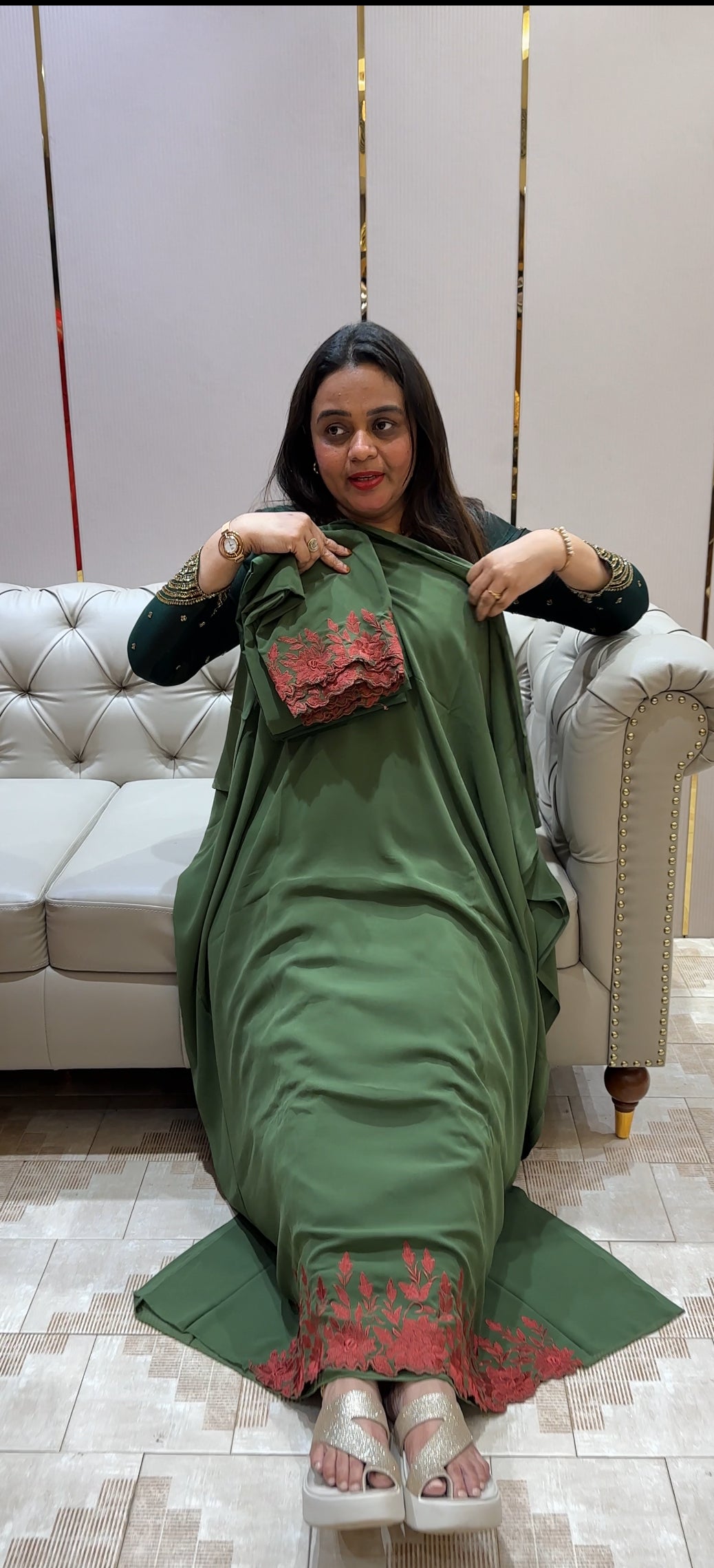 FAUX GEORGETTE UNSTITCHED SALWAR SUITS- IHA 23310
