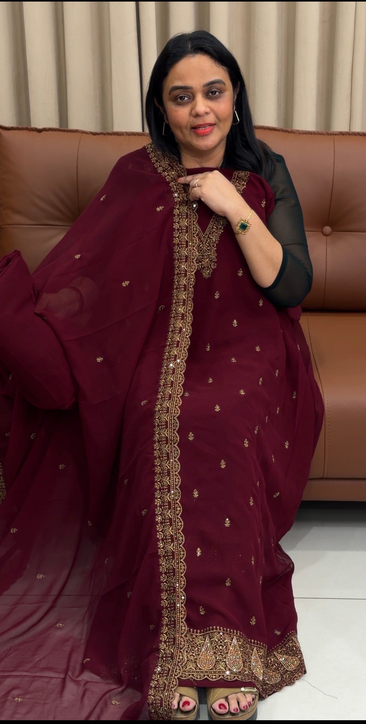 SEMI PARTY WEAR UNSTITCHED SALWAR SUITS - IHA 33595