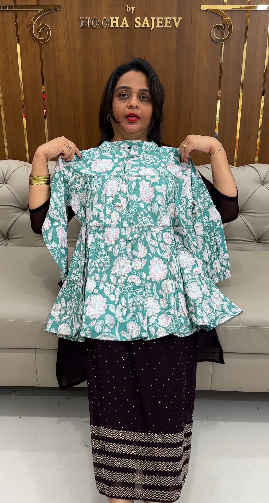 PRINTED SHORT TOPS - IHA 25644