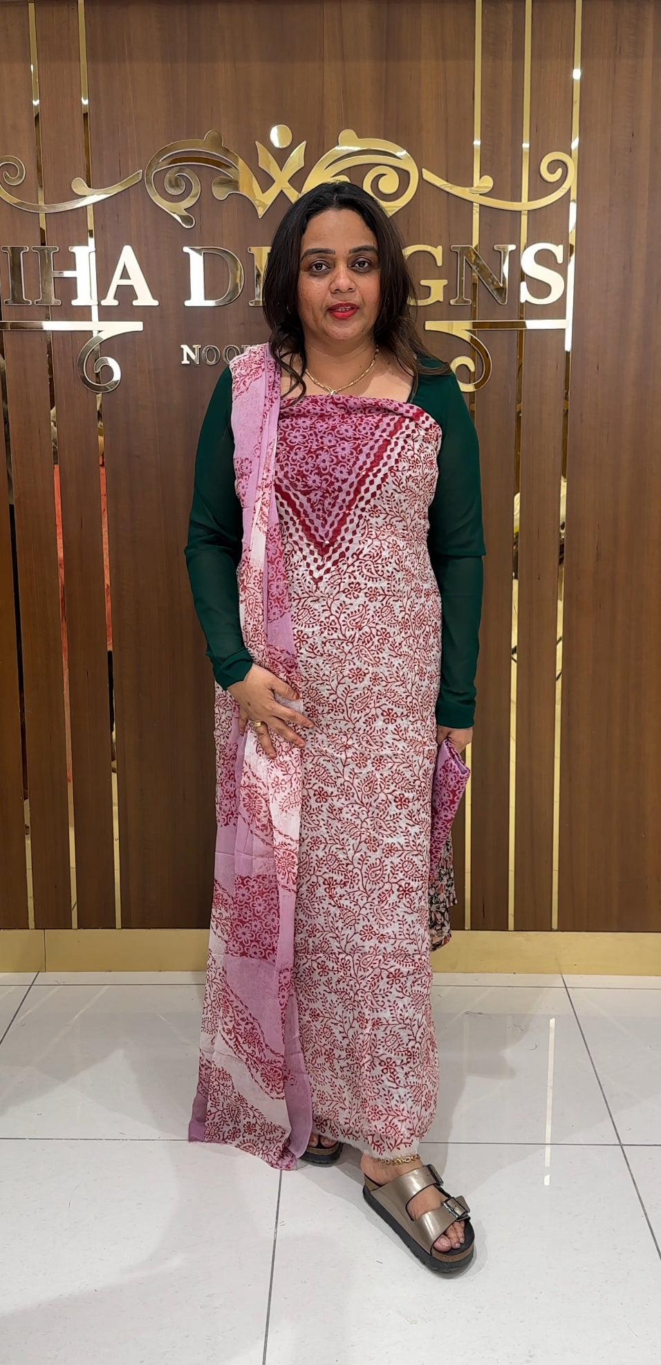 PRINTED ORGANZA UNSTITCHED SALWAR SUITS - IHA 23620