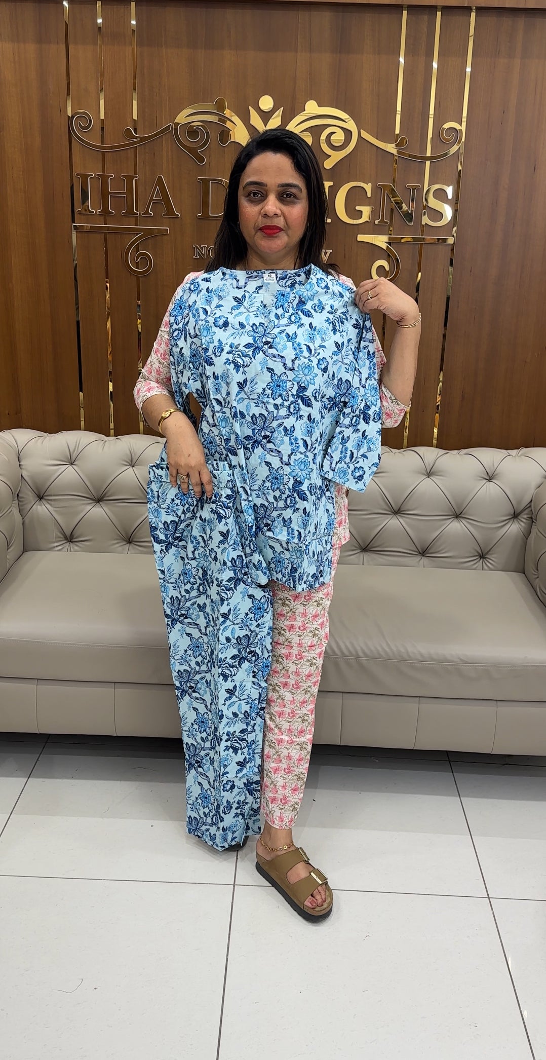 PRINTED COTTON SHORT CO-ORDS SETS - IHA 25375