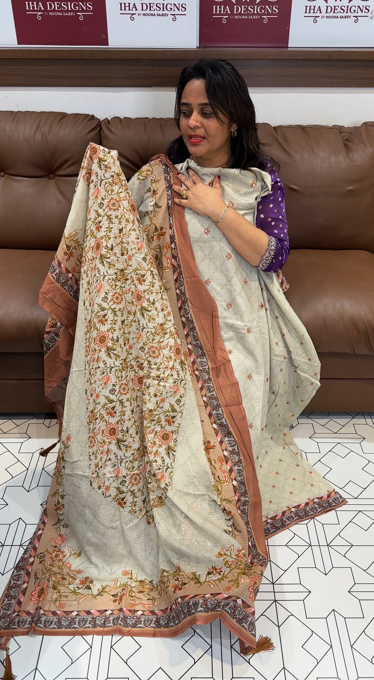 COTTON PRINTED UNSTITCHED SALWAR SUITS - IHA 25446