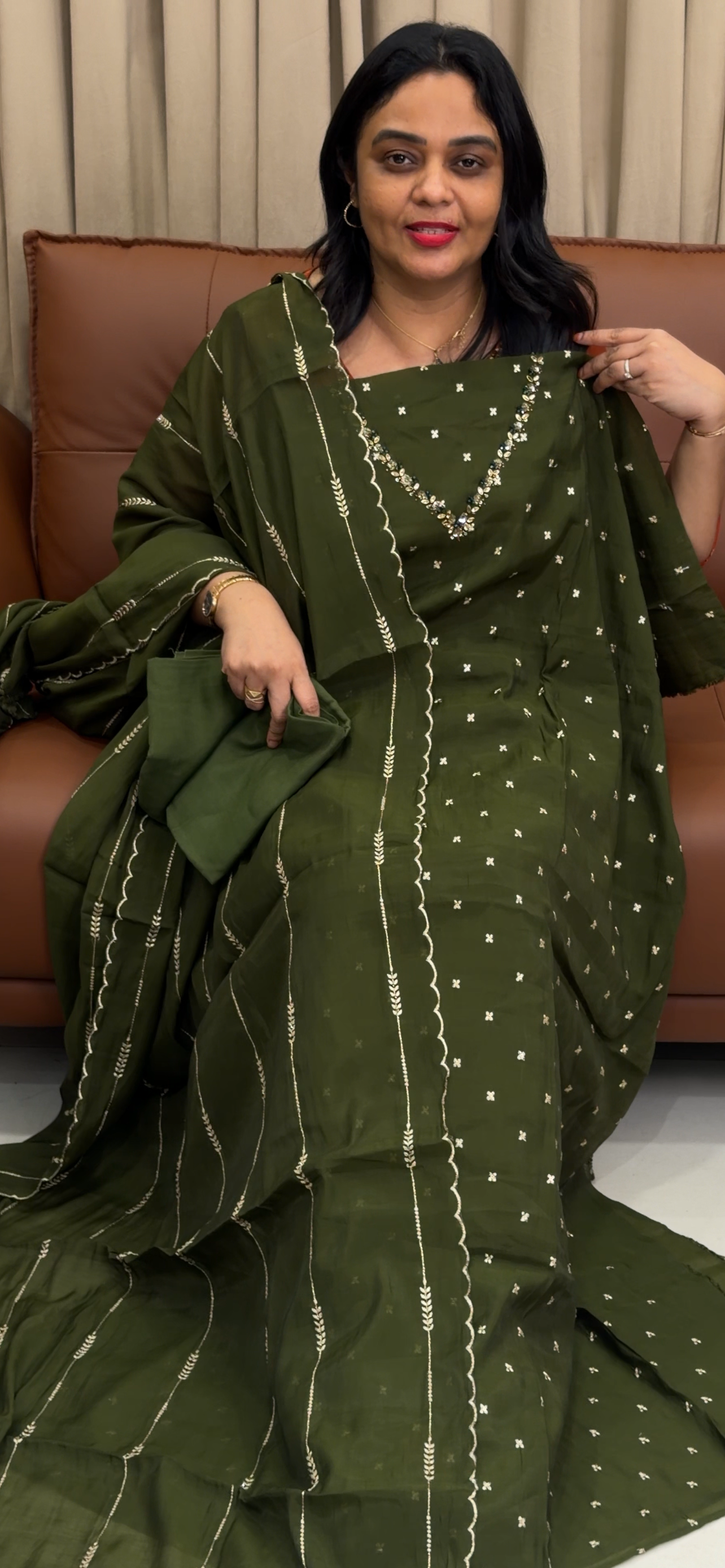 HANDWORKED UNSTITCHED SALWAR SUITS - IHA 33772