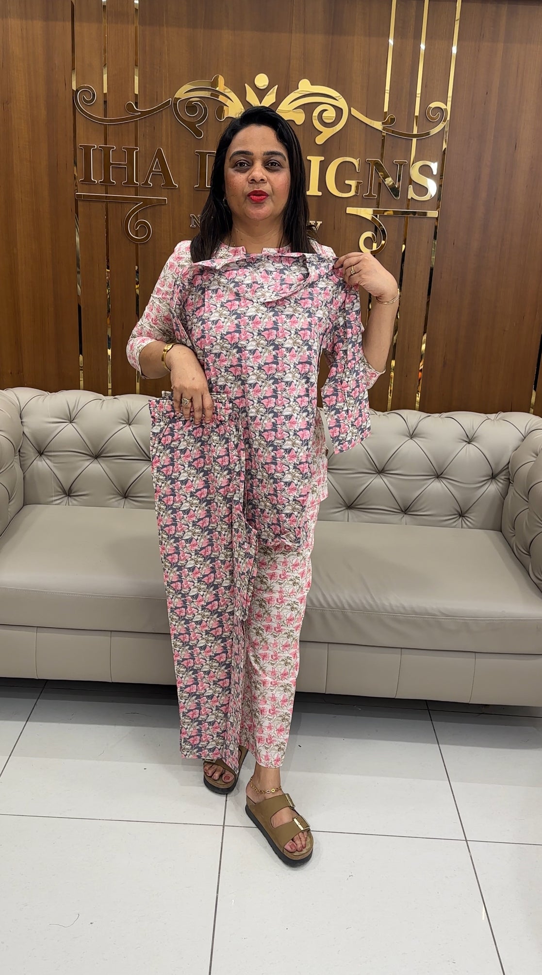 PRINTED COTTON SHORT CO-ORDS SETS - IHA 25375